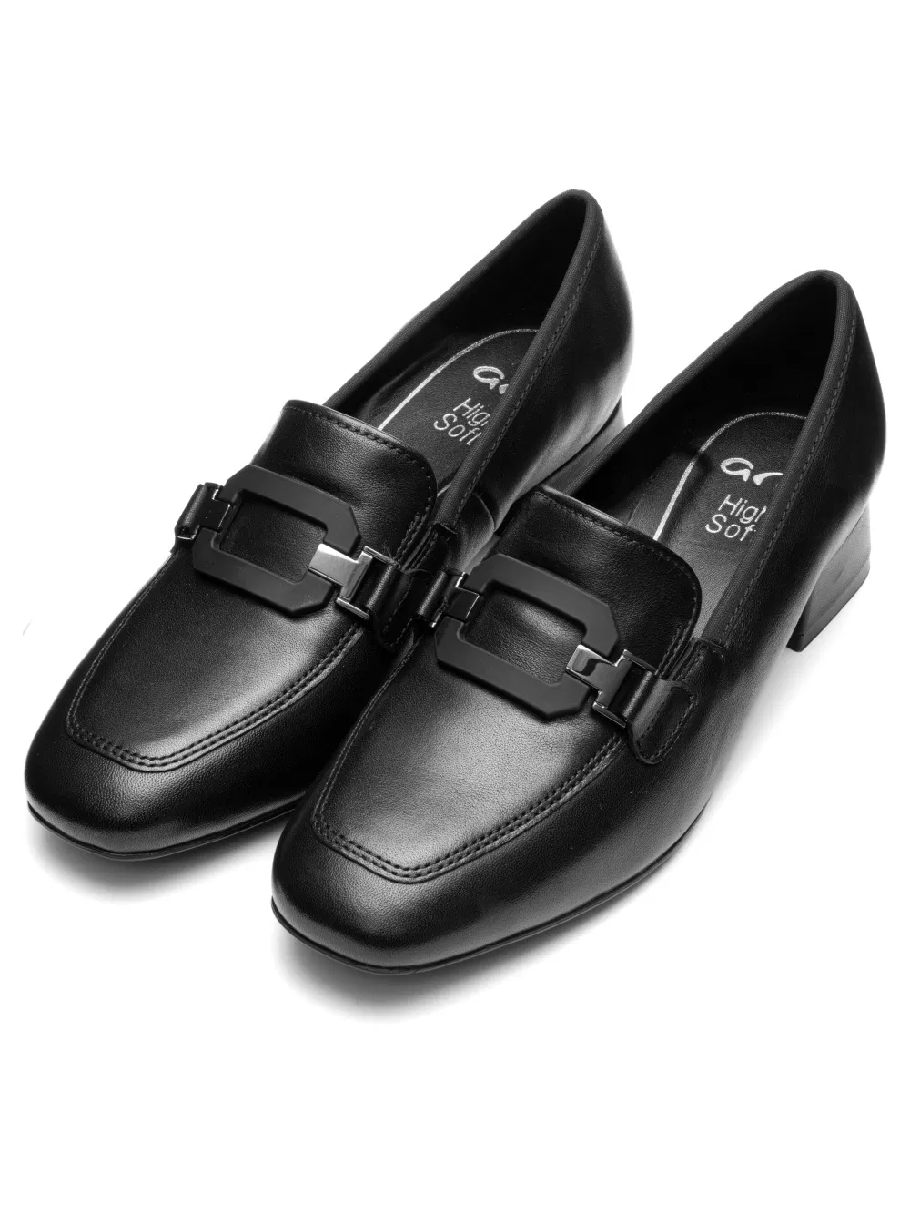 'Graz' Zapatos de tacón para mujer de corte ancho (H) - negro