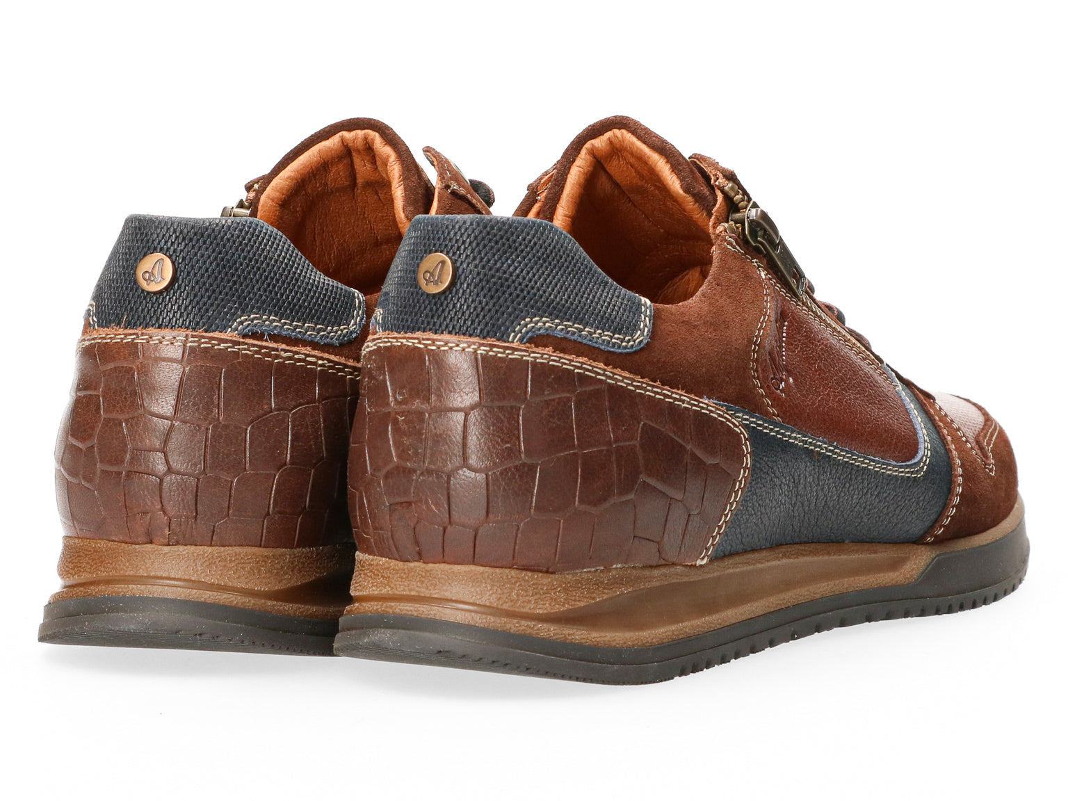Baskets à lacets coupe large (H) pour hommes 'Browning' - marron