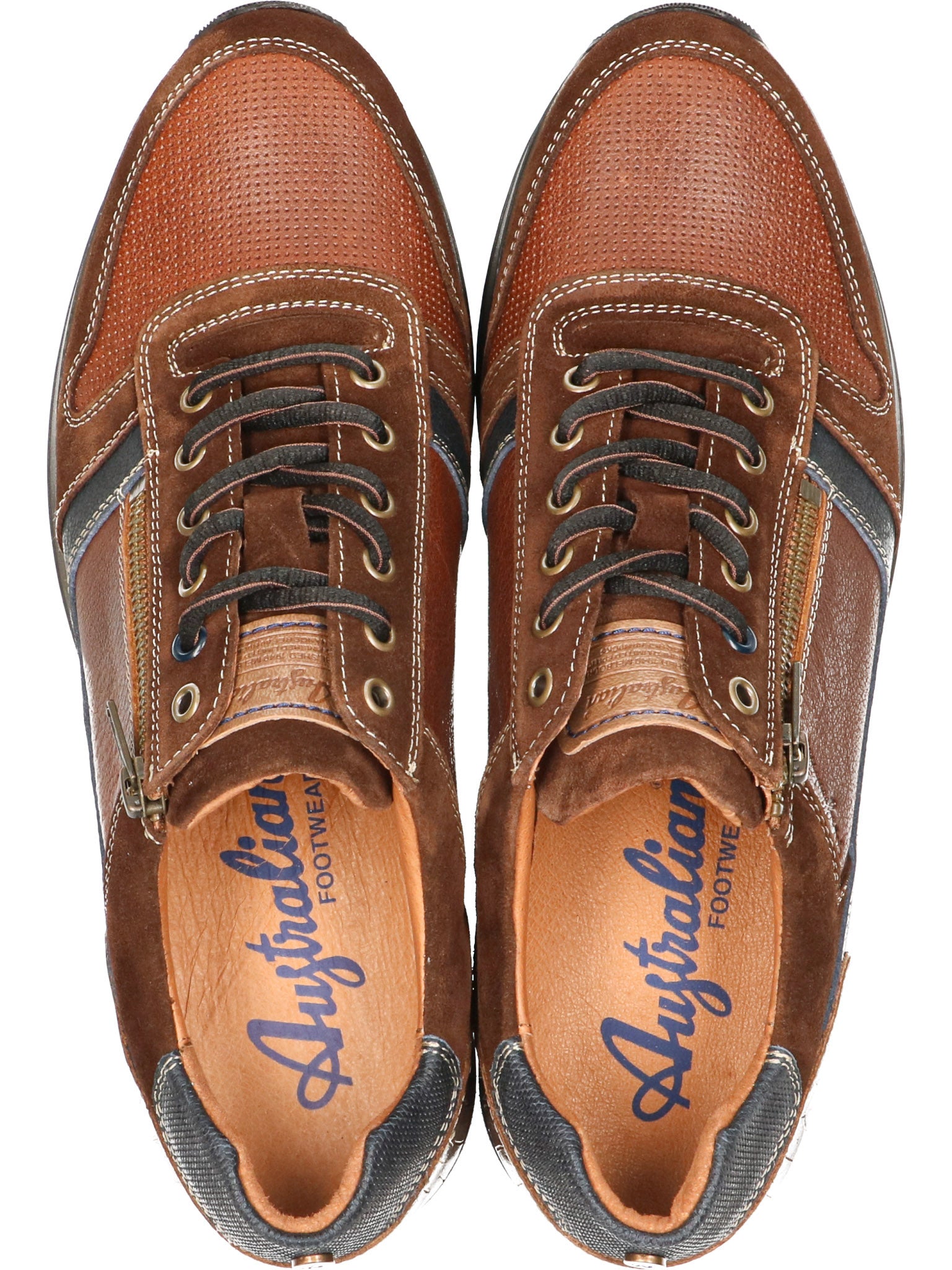 Baskets à lacets coupe large (H) pour hommes 'Browning' - marron