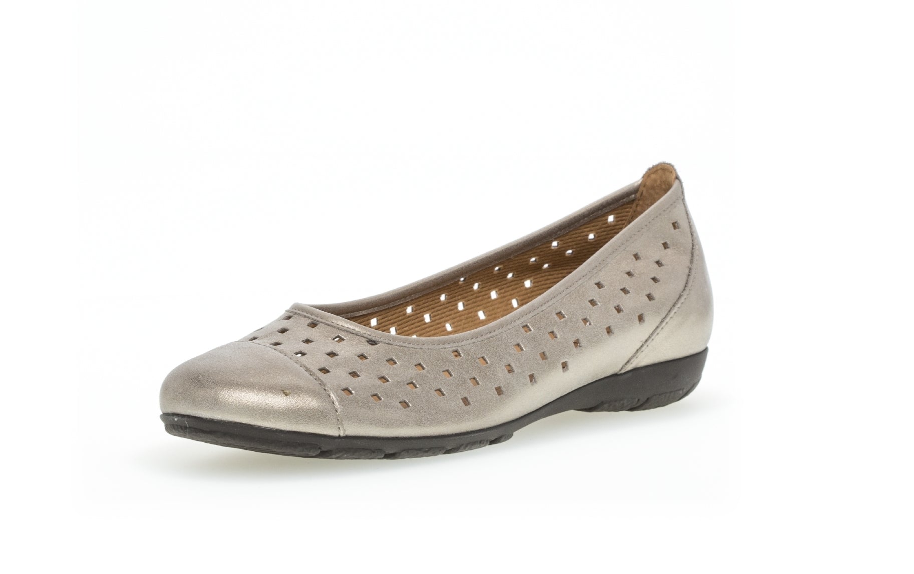 '24.169.62' women's perforated ballerina pump - Silver - Chaplinshoes'24.169.62' women's perforated ballerina pump - SilverGabor
