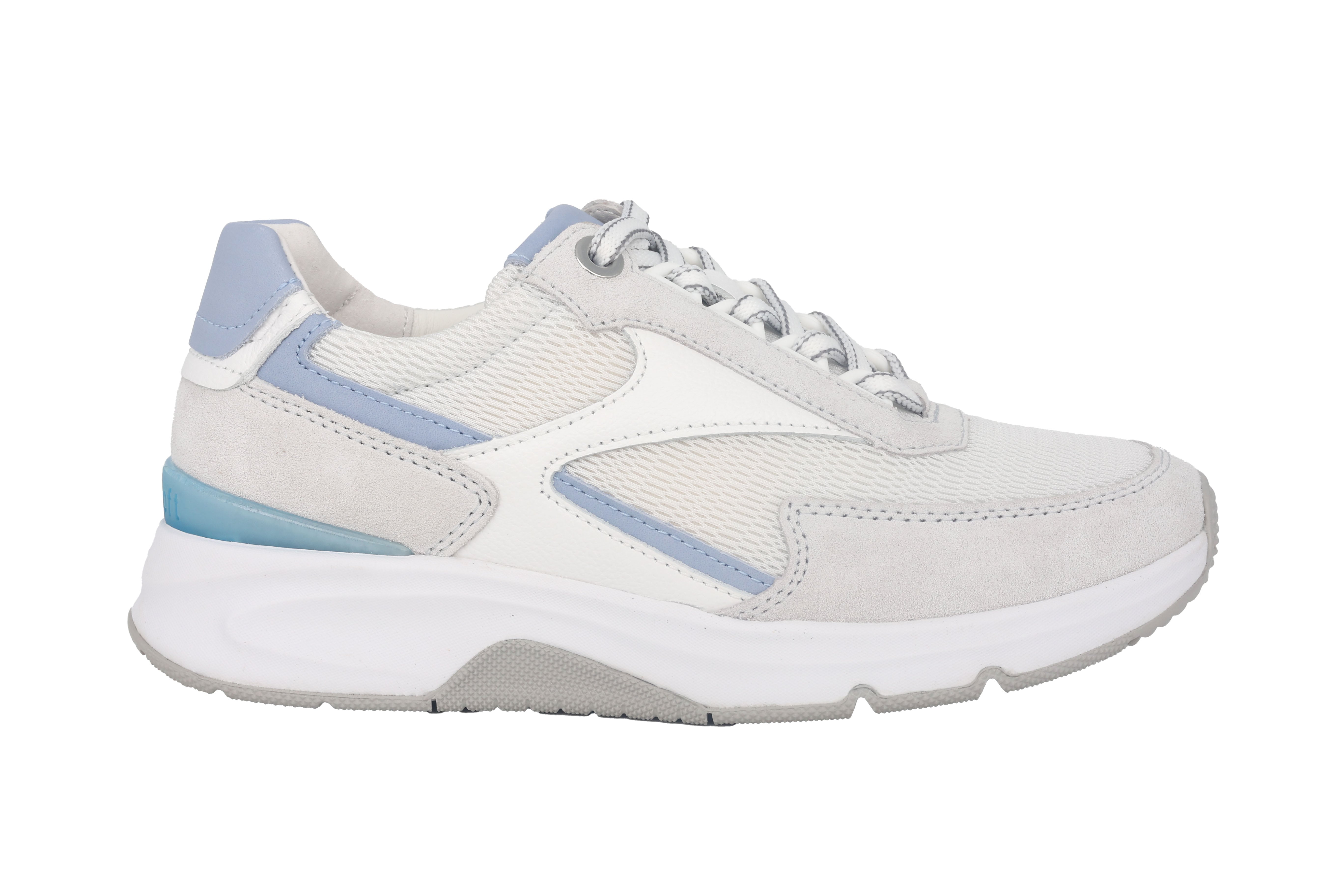 '26.895.51' women's walking rolling lace-up sneaker- White blue mix