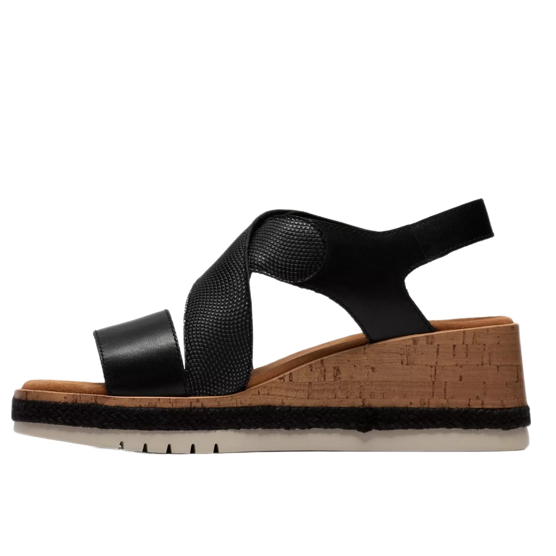 'Kidiki Sun' women's wedge sandal - black