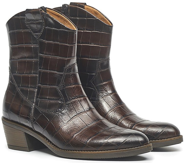 '31.600.53' women's cowboy boot - dark brown croco - Chaplinshoes'31.600.53' women's cowboy boot - dark brown crocoGabor