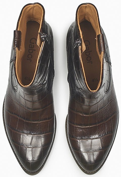 '31.600.53' women's cowboy boot - dark brown croco - Chaplinshoes'31.600.53' women's cowboy boot - dark brown crocoGabor