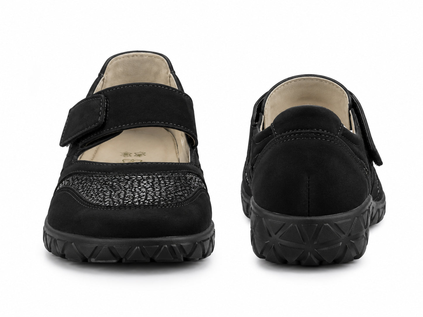 Chaussure à bride large (H) pour femme 'Havy' - Noir