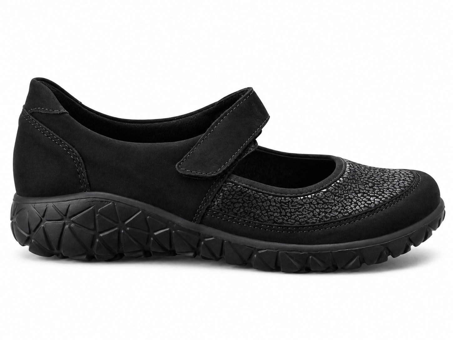 Chaussure à bride large (H) pour femme 'Havy' - Noir