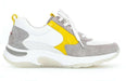 Loopsneaker dames '46.918.40' - Wit geel mix - ChaplinshoesRollende damessneaker '46.918.40' - Witgeel mixGabor