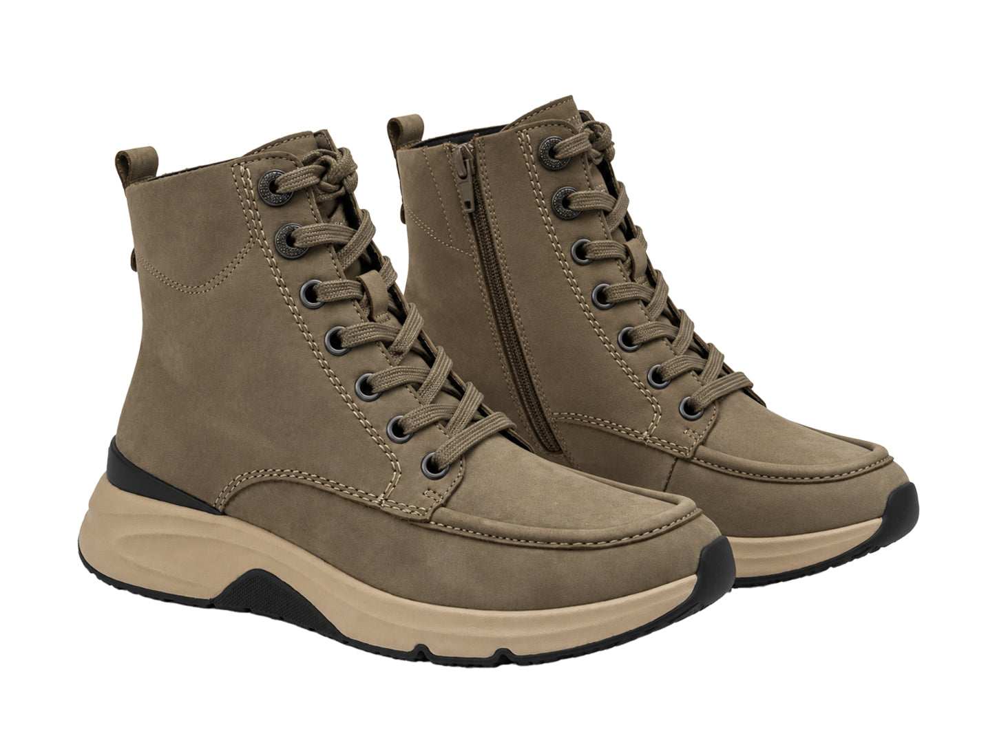 '56.884.33' Botte de marche à lacets et zip pour femme - Vert