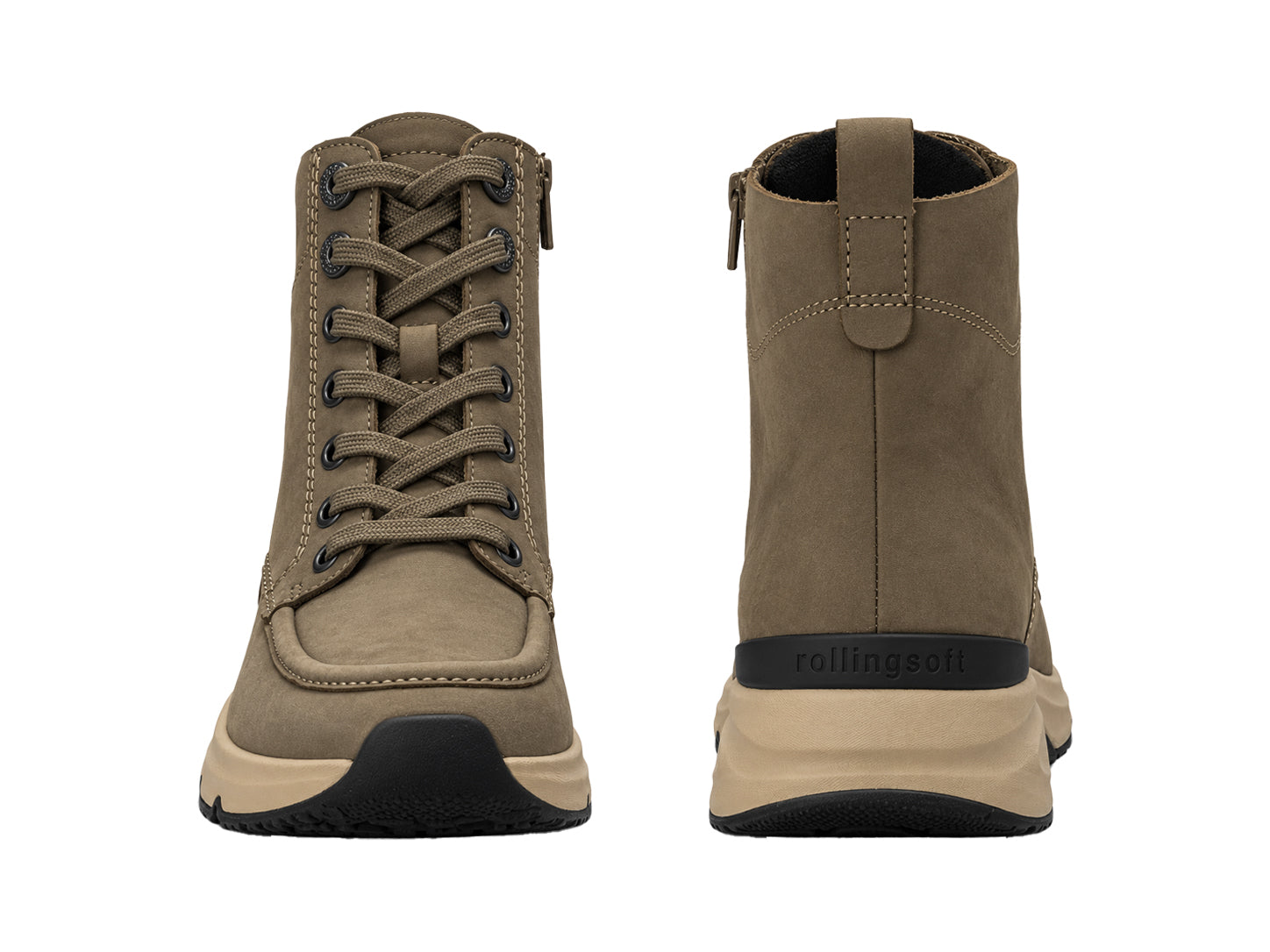 '56.884.33' Botte de marche à lacets et zip pour femme - Vert