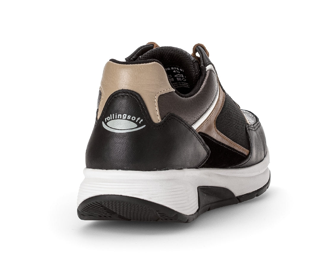 '56.875.87' tênis feminino para andar e andar - Mistura preta - Chaplinshoes'56.875.87' tênis de caminhada feminino - Preto mixGabor