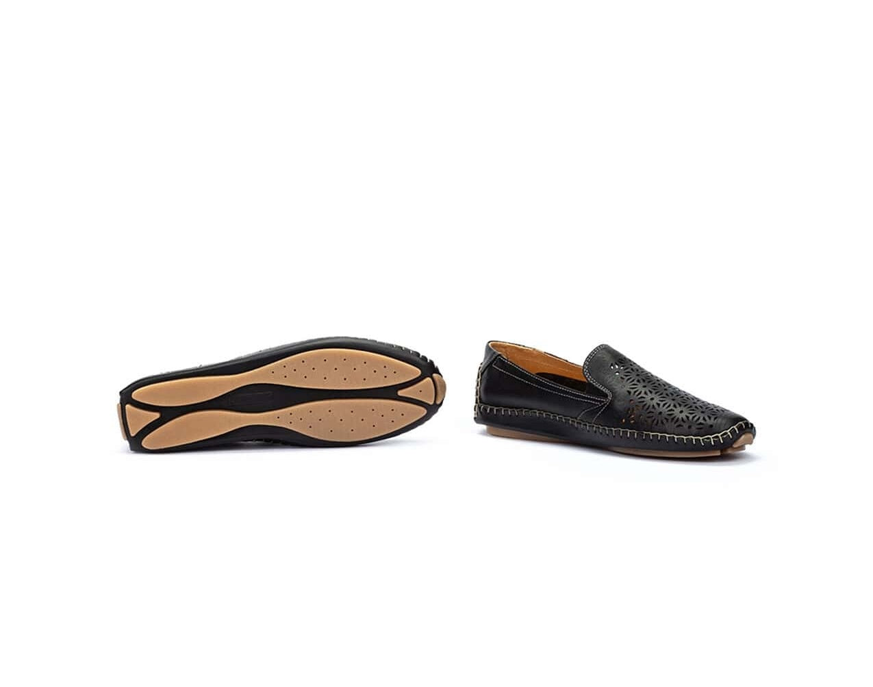 Geperforeerde damesloafer 'Jerez' - zwart