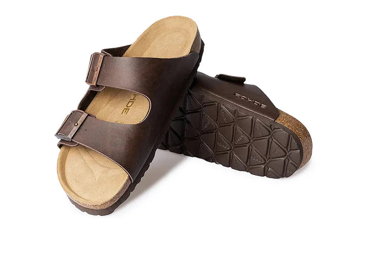 'Grado' mænds sandal med dobbelt rem - sort