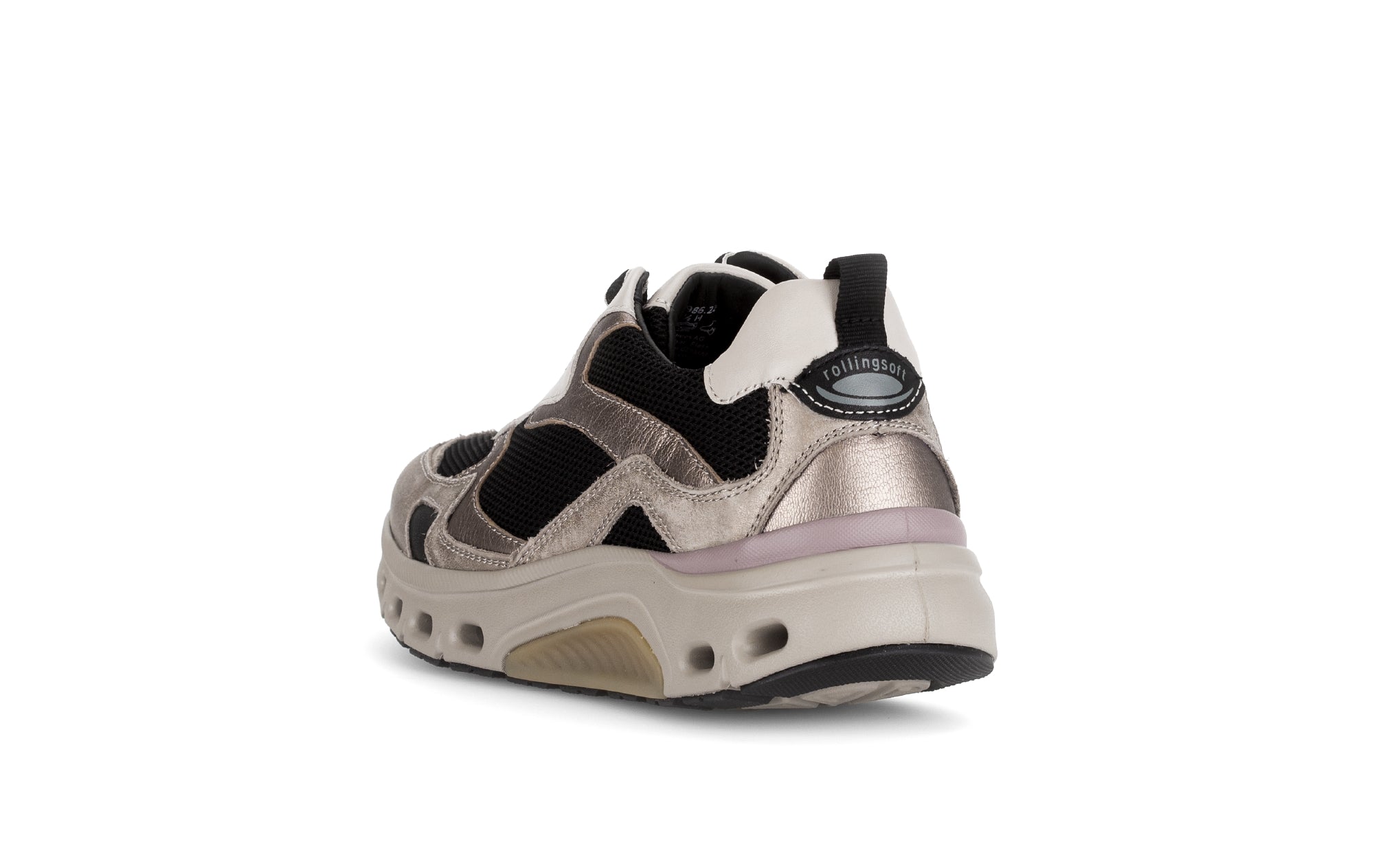 Damen-Rollschuh-Sneaker „76.986.22“ – Schwarz-Gold-Weiß-Mix