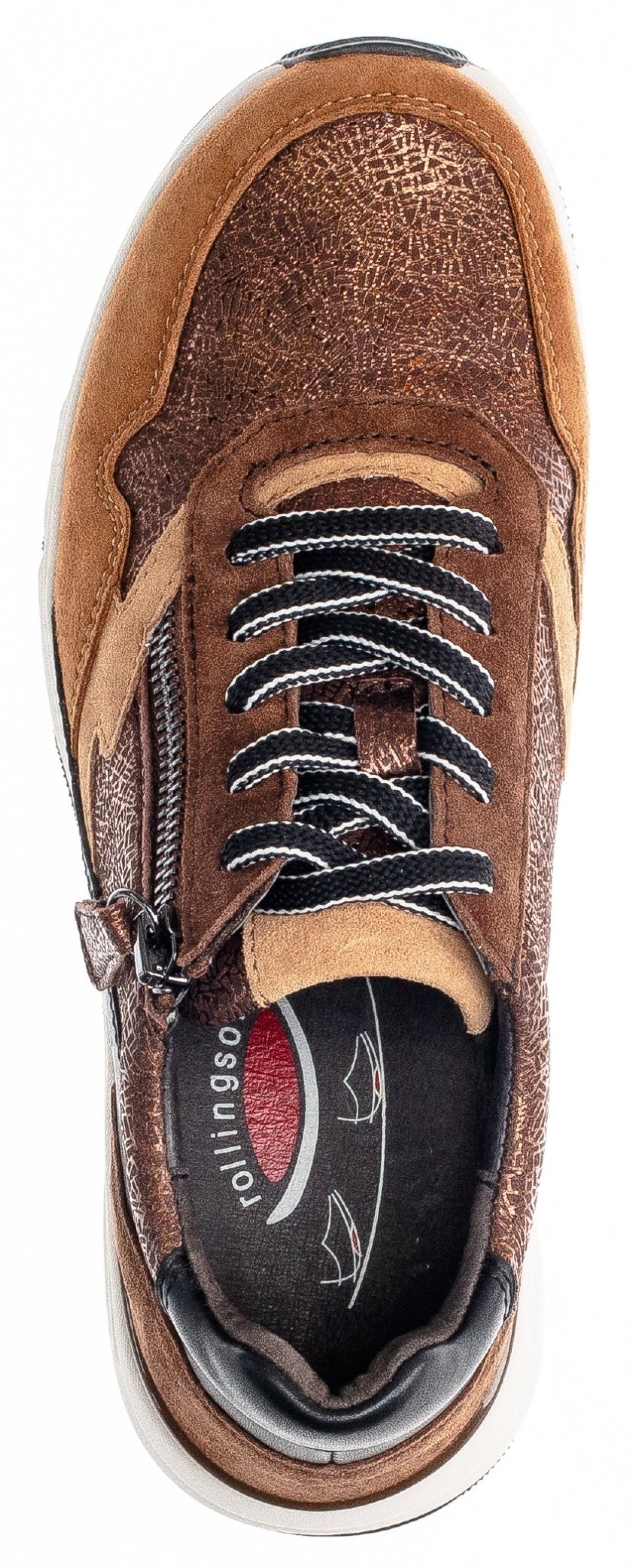 '76.898.44' women's walking rolling lace - zip sneaker - Brown mix - Chaplinshoes'76.898.44' women's walking rolling lace - zip sneaker - Brown mixGabor