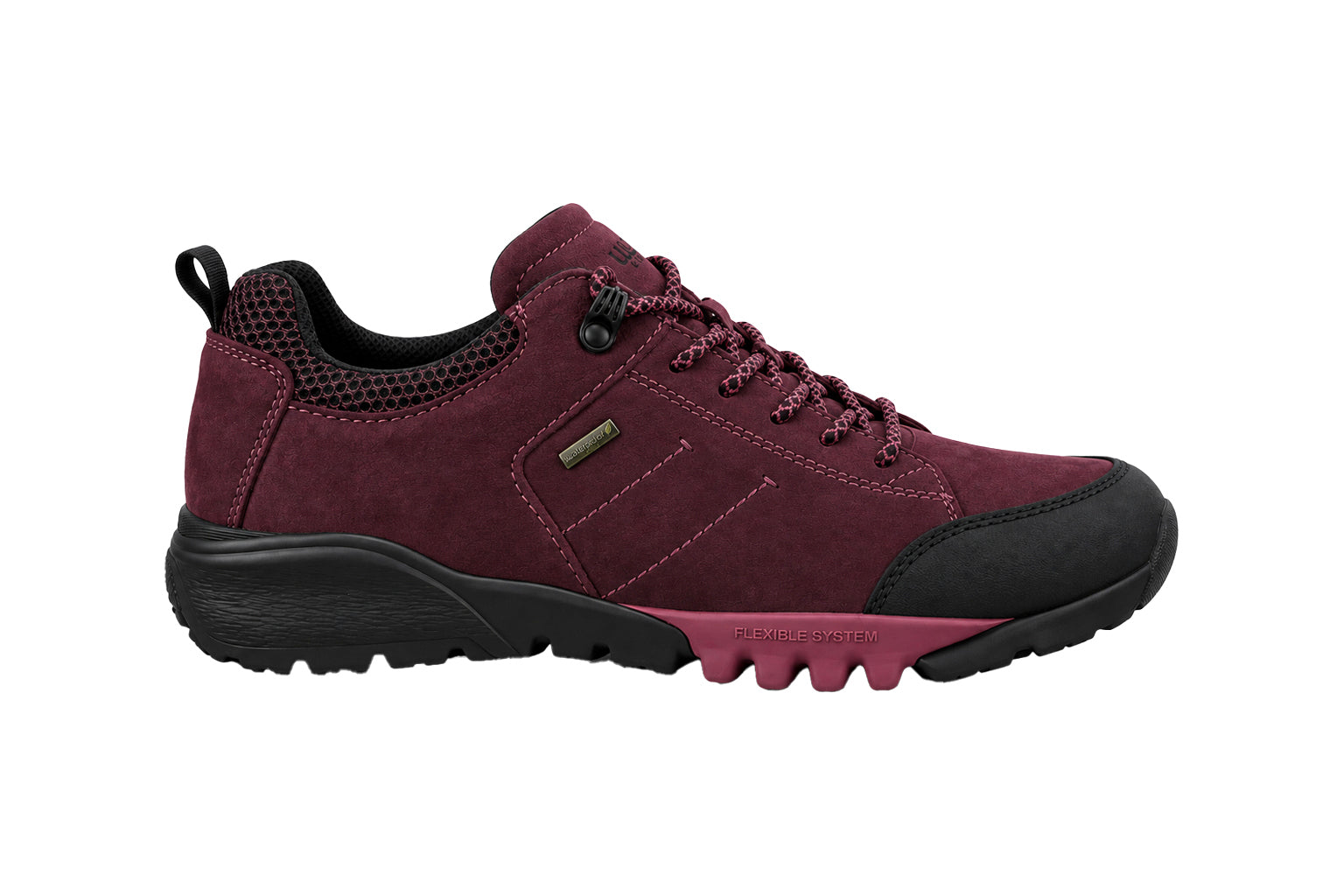 Baskets de marche imperméables coupe large (H) pour femme 'H-Amiata' - rouge