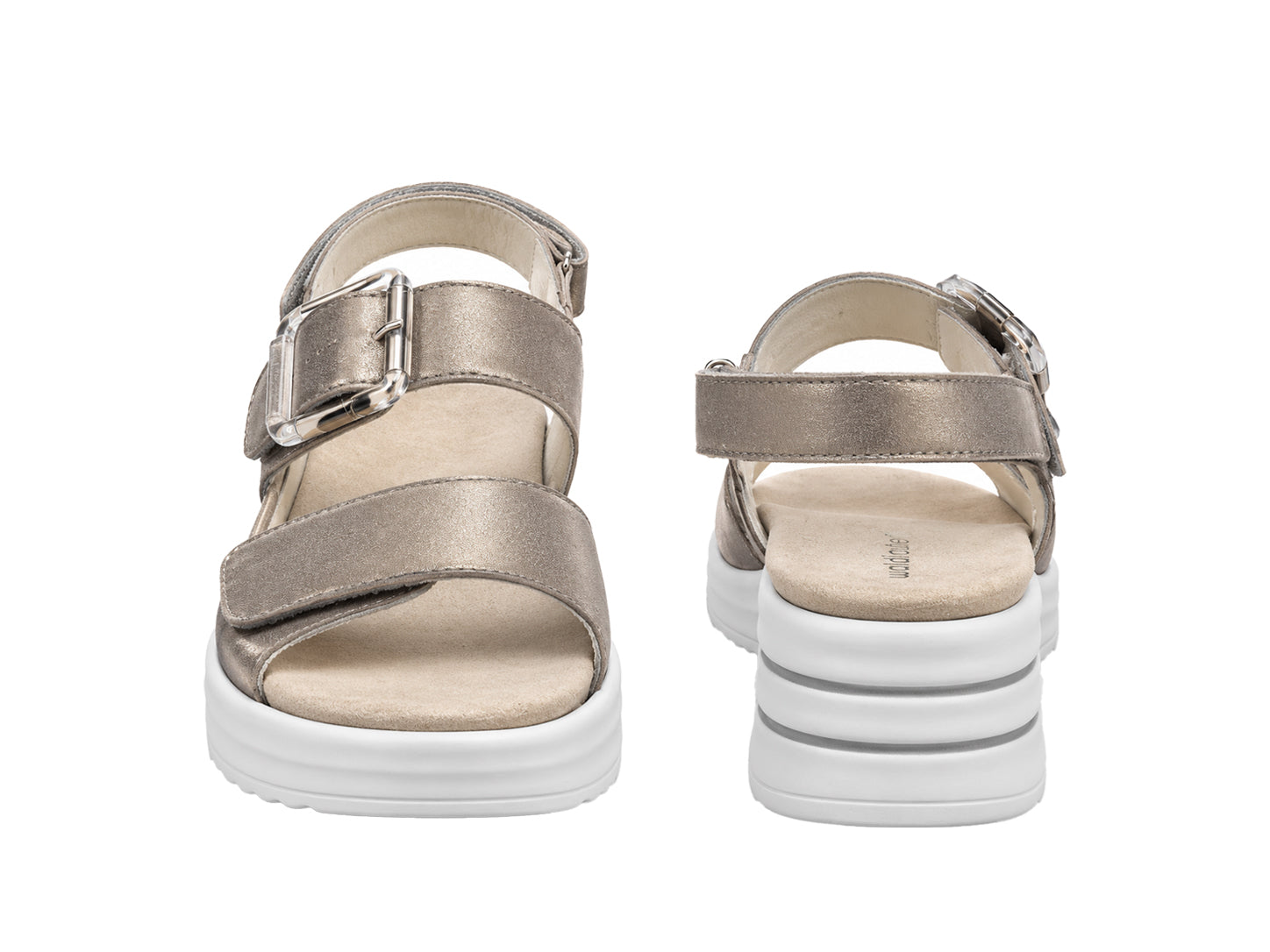 H-Dina Women's Wide Fit (H) Sandals - Silver