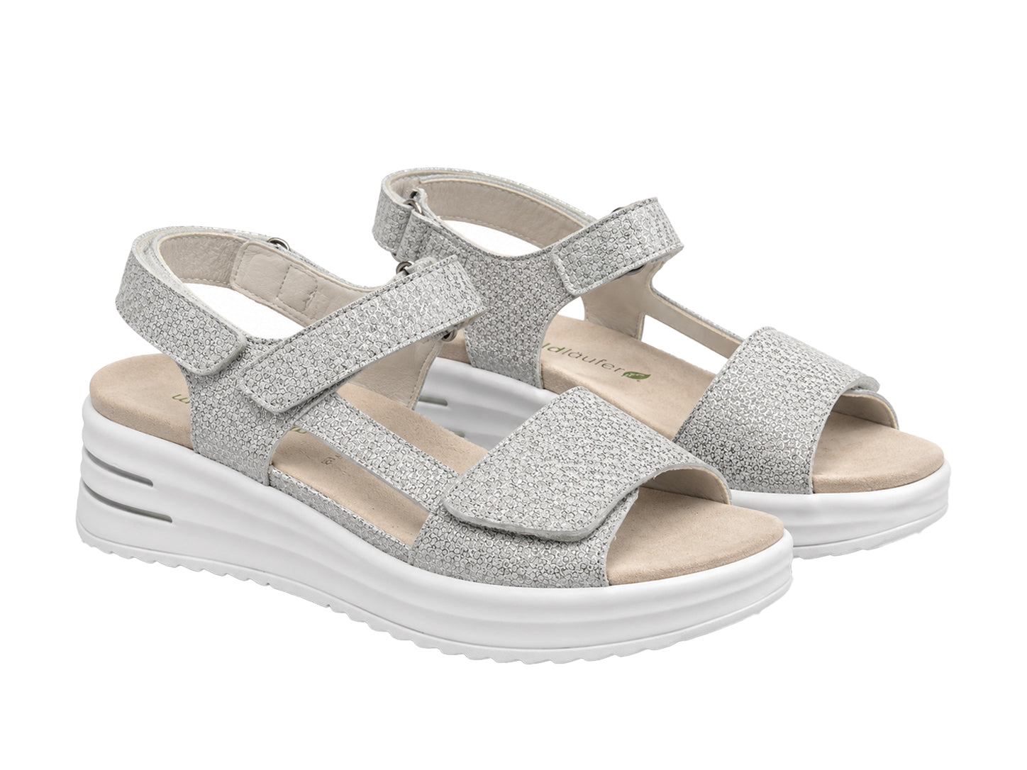 Weite Damensandale 'H-Dina' (H) – Silber