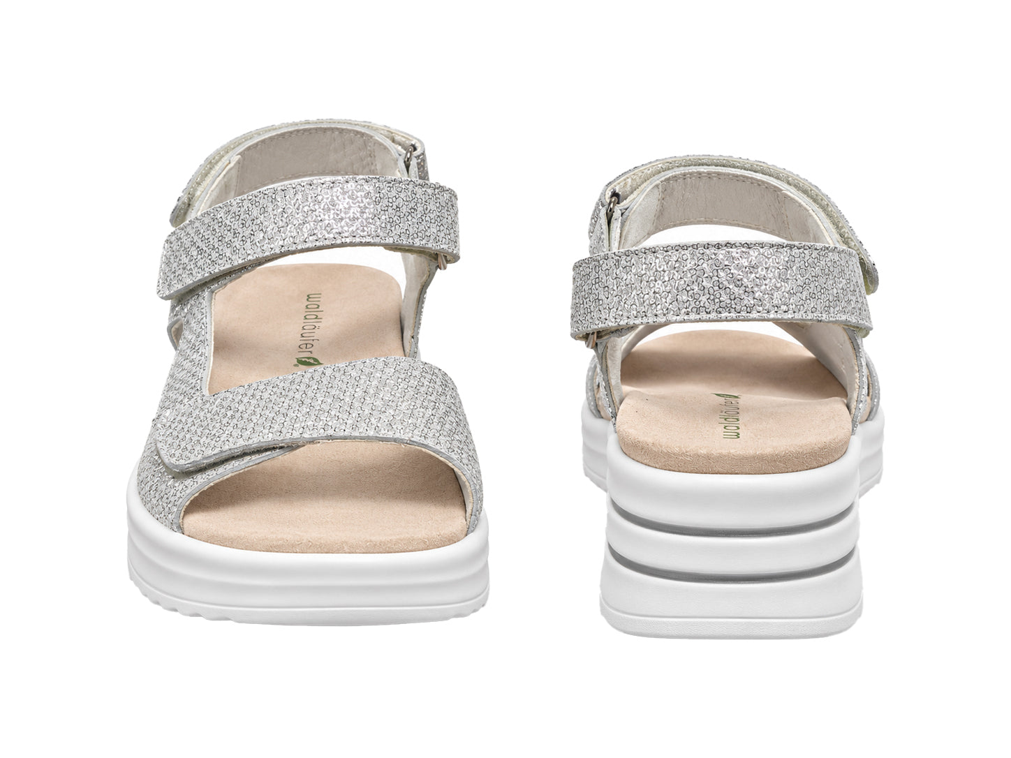 Weite Damensandale 'H-Dina' (H) – Silber