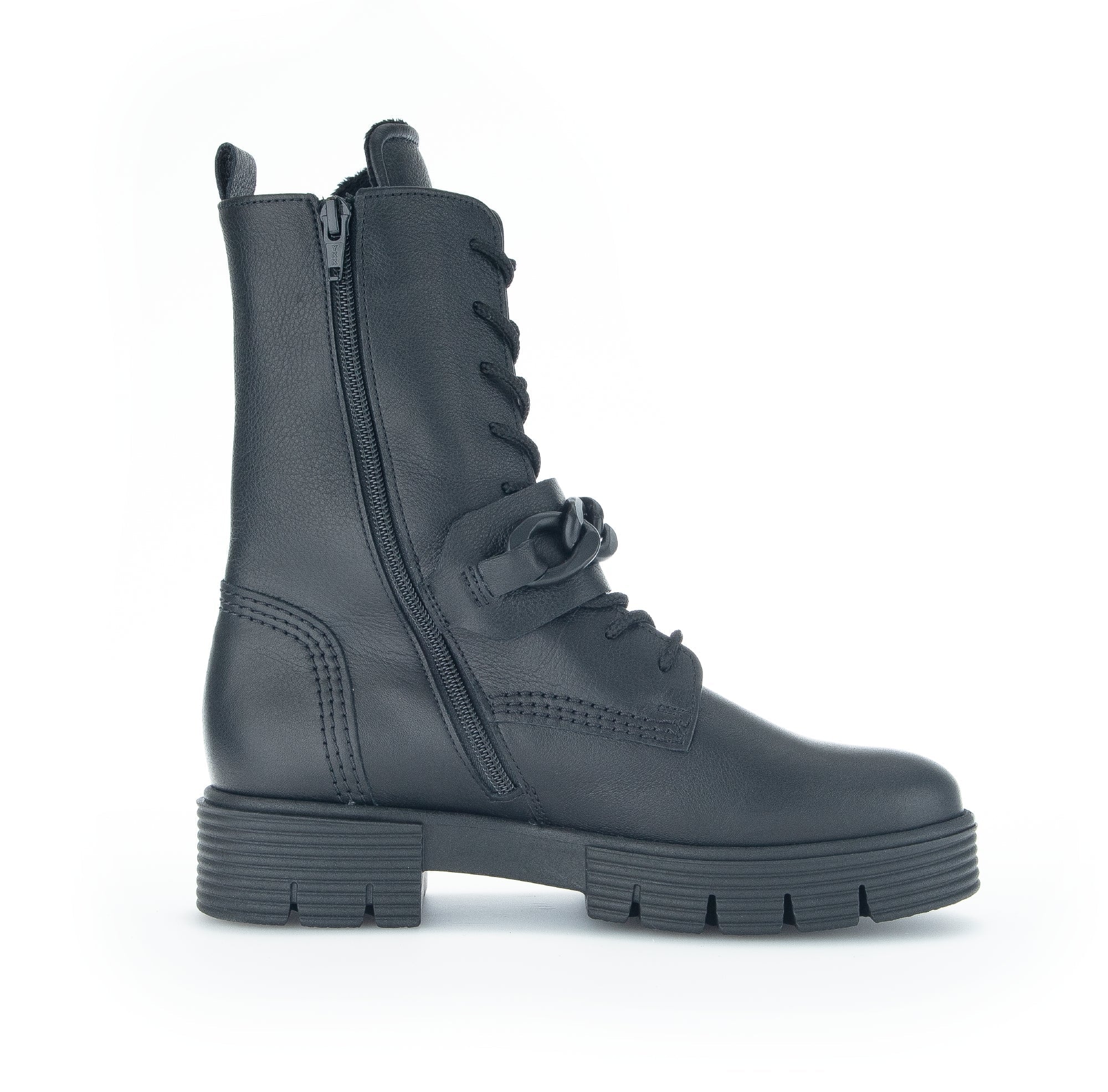 '92.743.31' dameslaars met brede pasvorm (H) en ritssluiting - Zwart - Chaplinshoes'92.743.31' dameslaars met brede pasvorm (H) en rits, zwartGabor