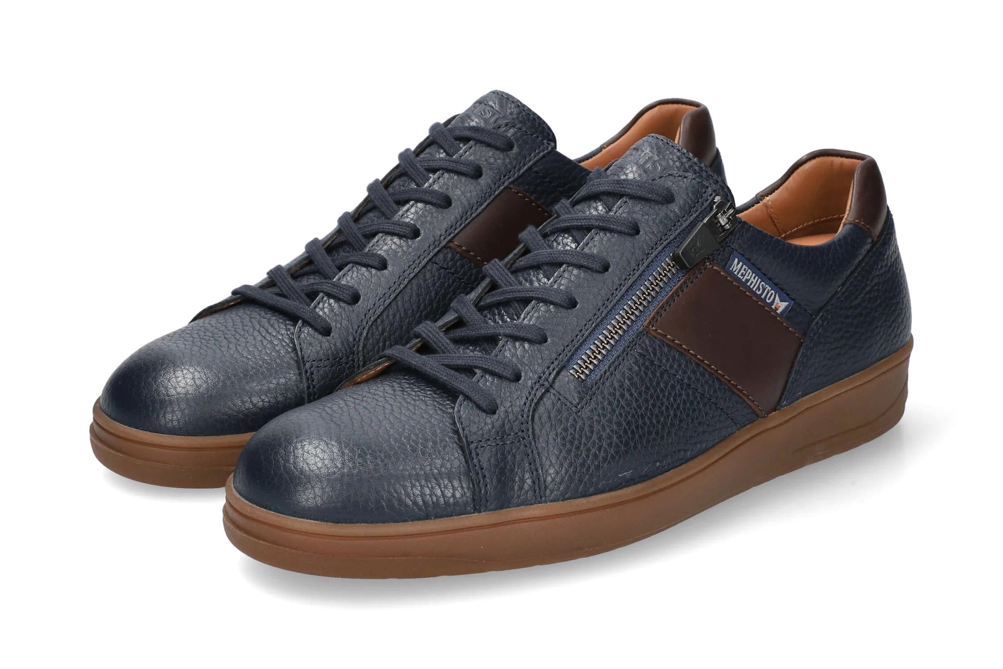 'Henrik' men's lace-zip sneaker - blue