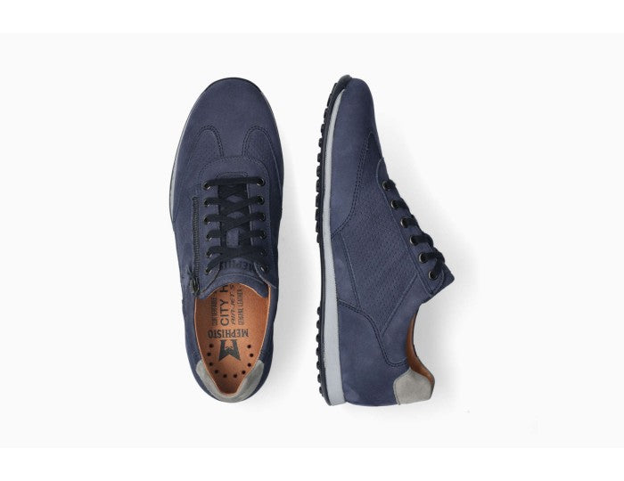 Herensneaker met veters 'Leon' - blauw