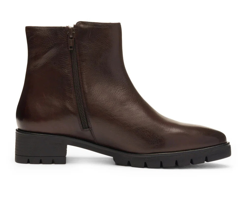 'Napoli' women's leather ankle boot - brown
