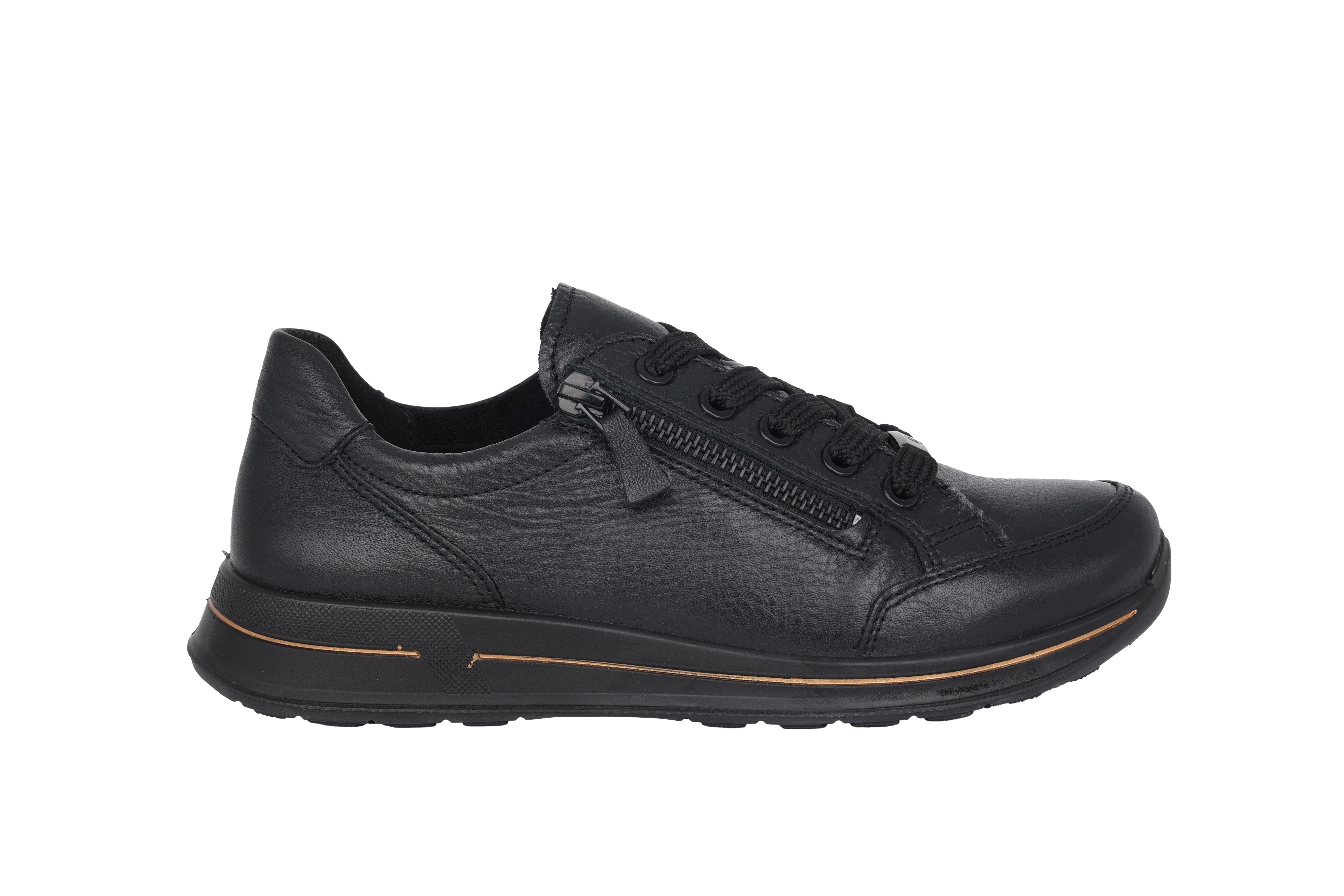 Damen-Schnürsneaker 'Osaka' mit weiter Passform (H) – Schwarz