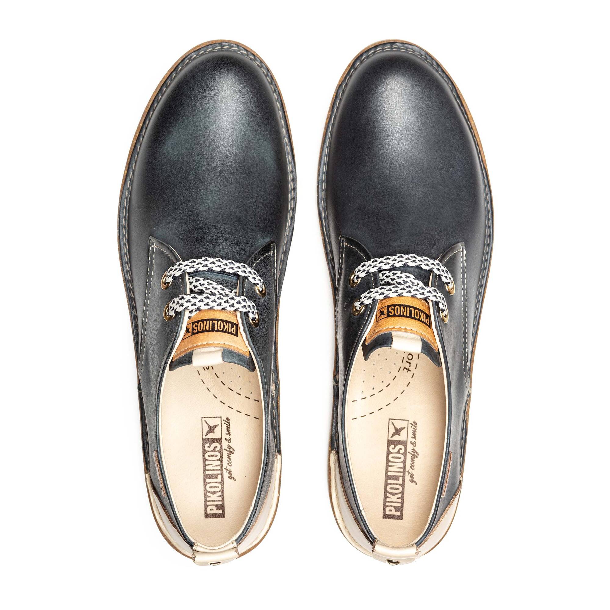 'Baza' dames veterschoen - Blauw - Chaplinshoes'Baza' dames veterschoen - BlauwPikolinos