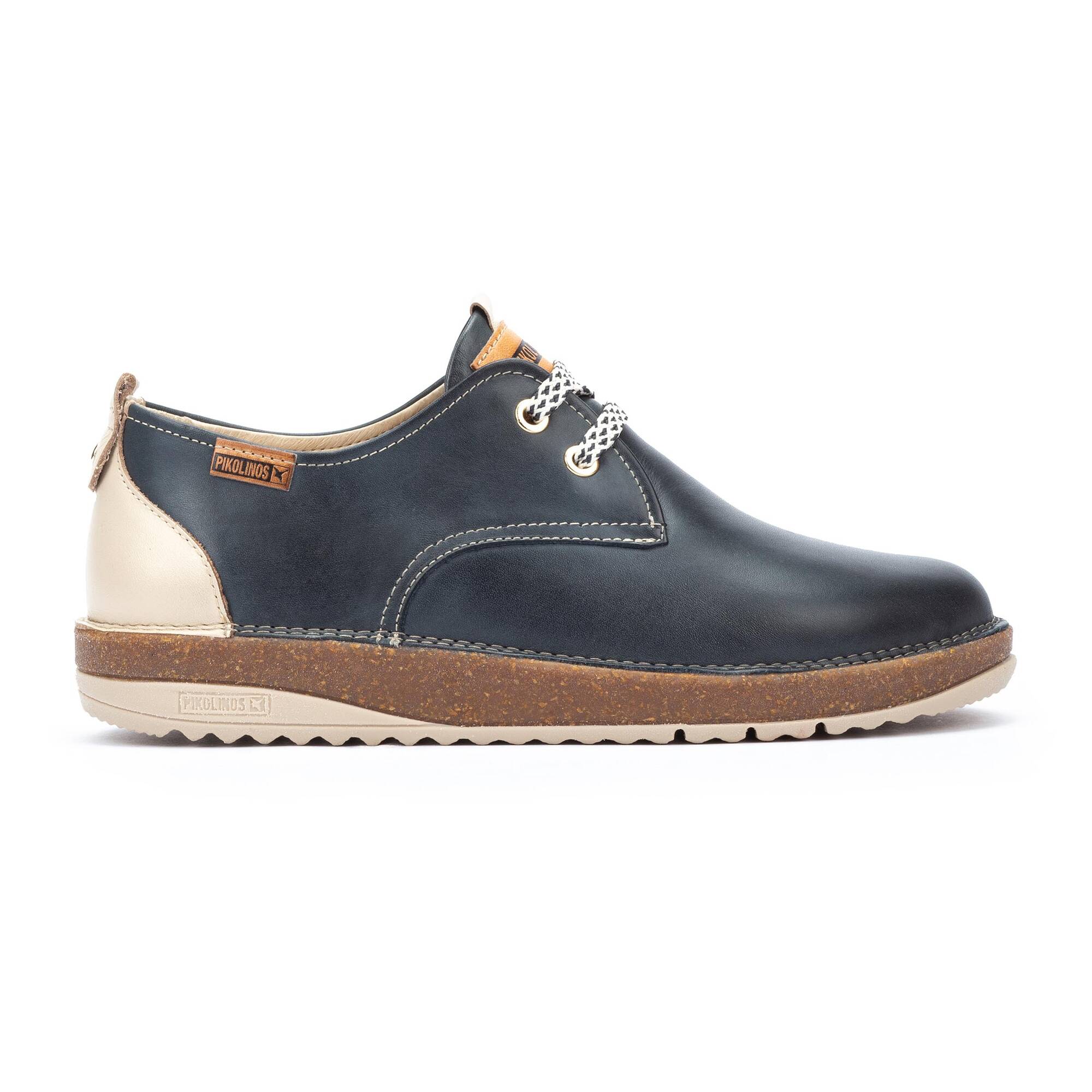 'Baza' dames veterschoen - Blauw - Chaplinshoes'Baza' dames veterschoen - BlauwPikolinos