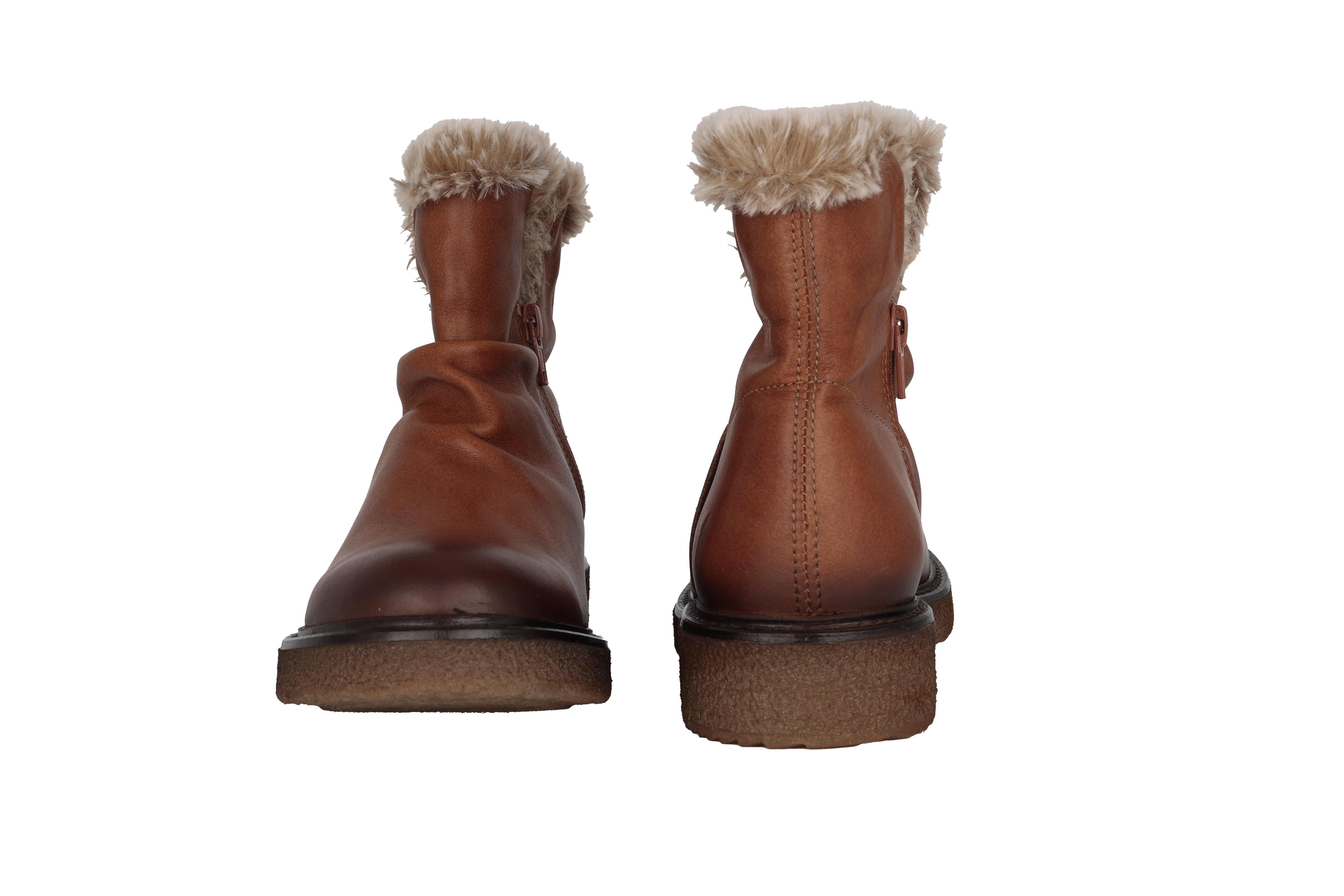 Warmgevoerde dames enkellaars 'E346' - bruin