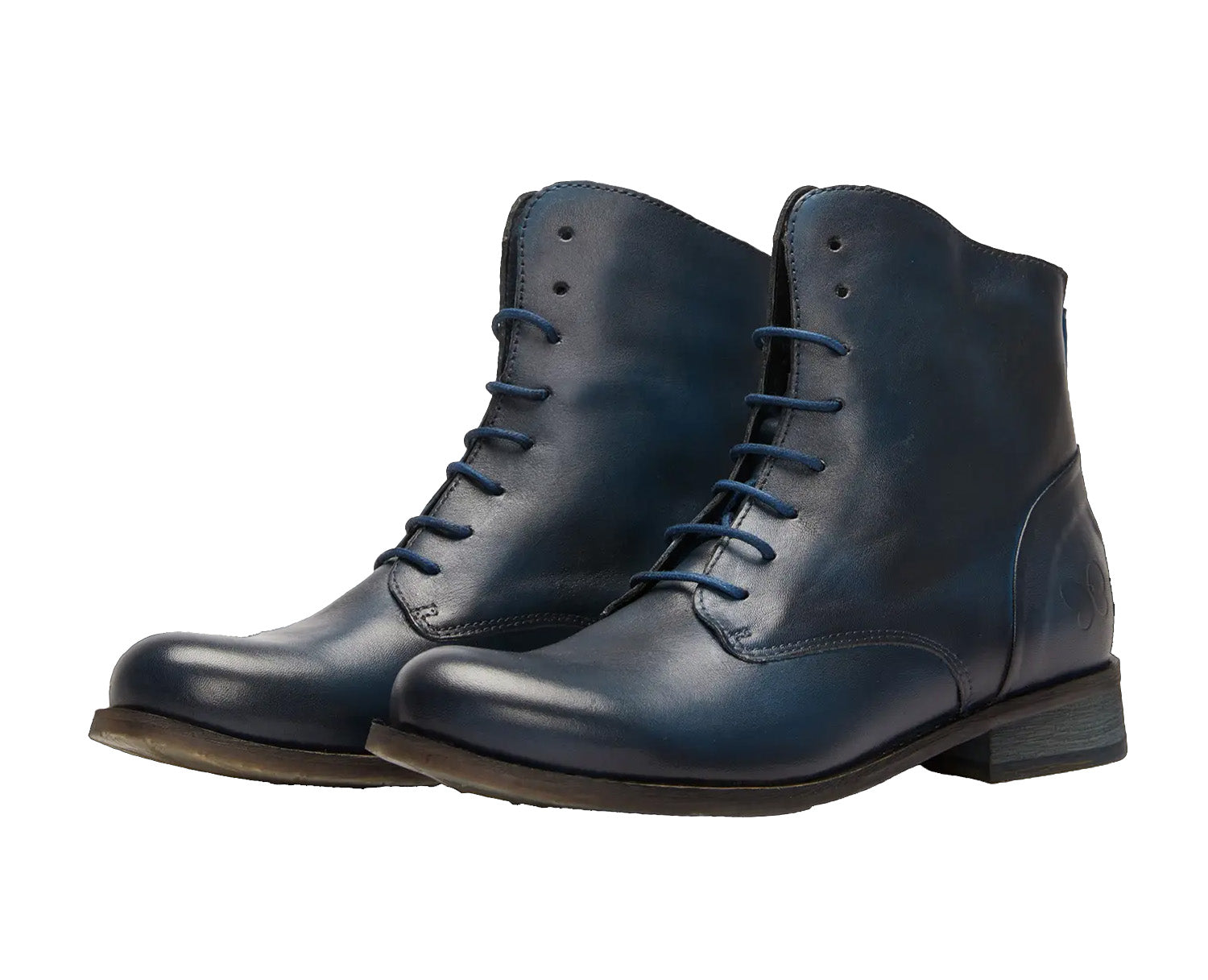 'Beja' women's lace-up ankle boot - blue