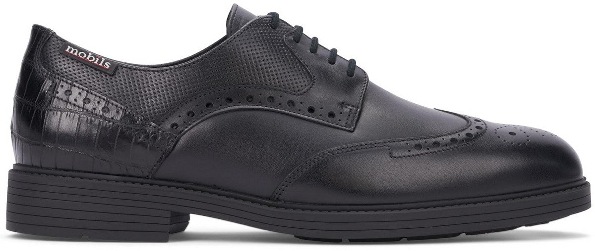 Sapato ergonômico masculino com cadarço e ajuste largo (H) 'FERNAND' - Preto - ChaplinshoesSapato ergonômico masculino com cadarço 'FERNAND' de ajuste largo (H) - BlackMephisto