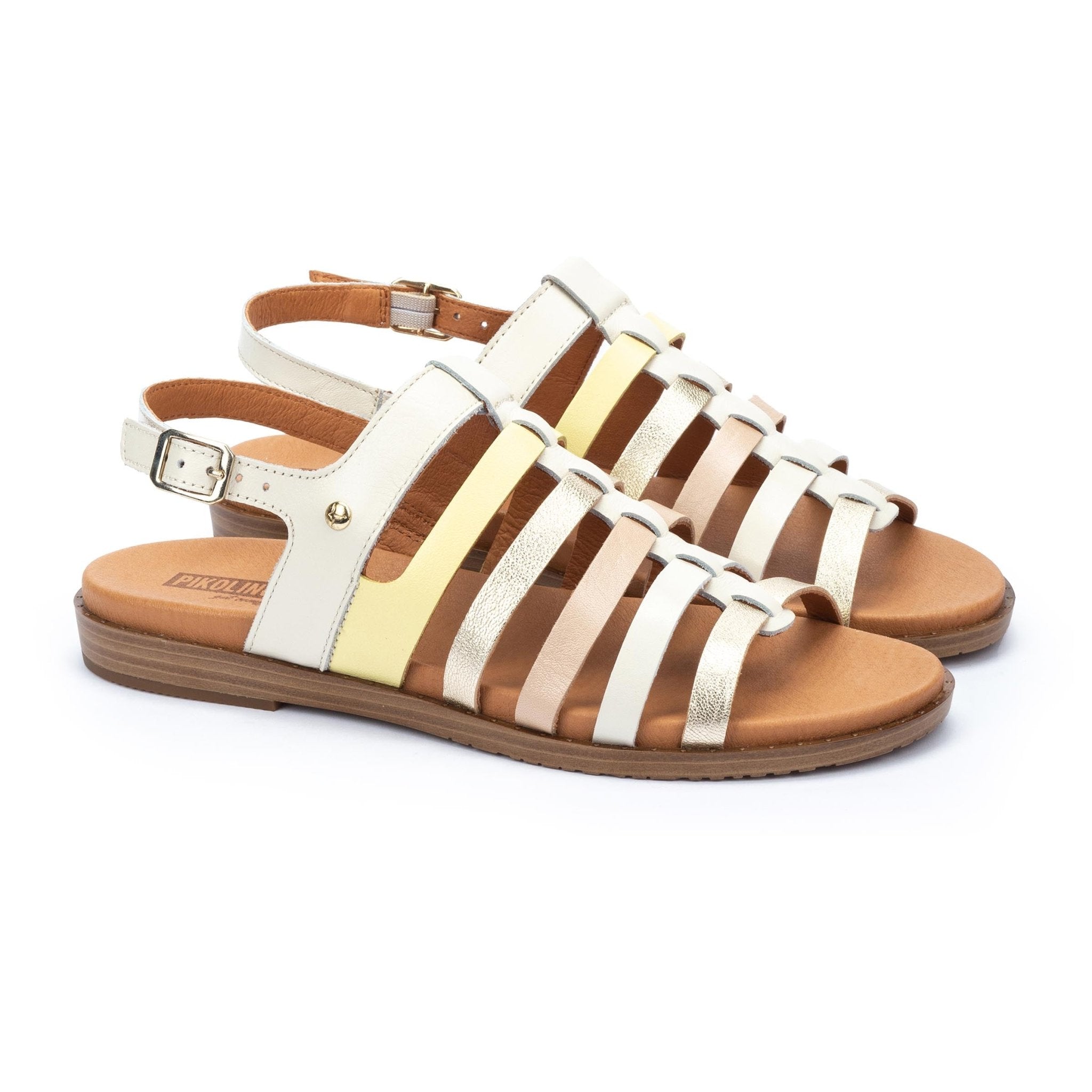 Damessandaal 'Formentera' - Wit mix - Chaplinshoes'Formentera' damessandaal - Wit mixPikolinos