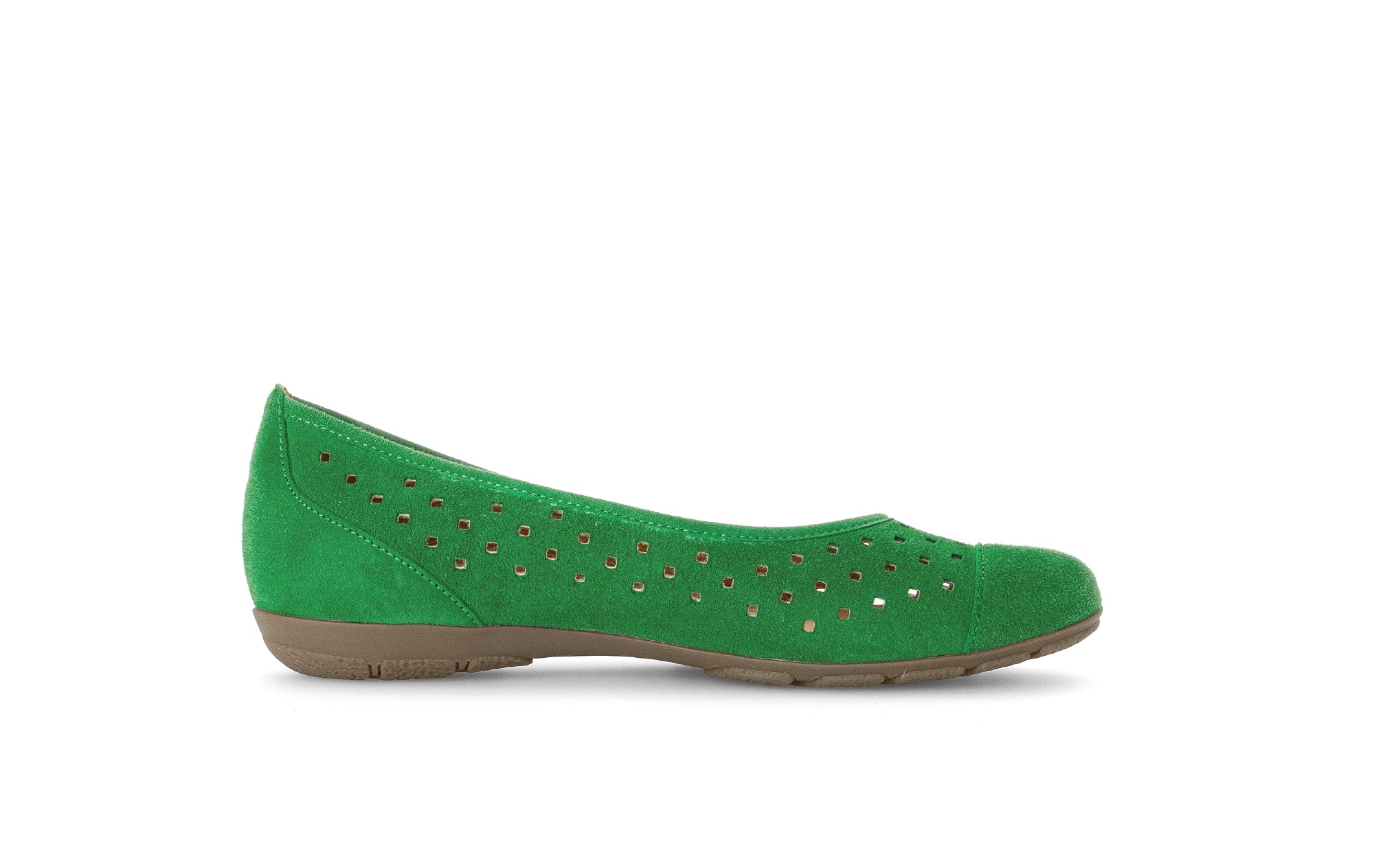 '64.169.39' women's perforated ballerina - green