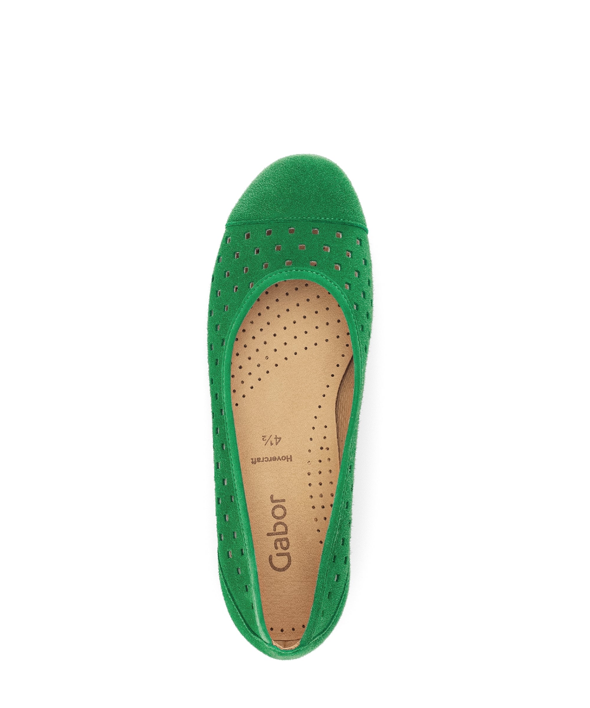 '64.169.39' women's perforated ballerina - green