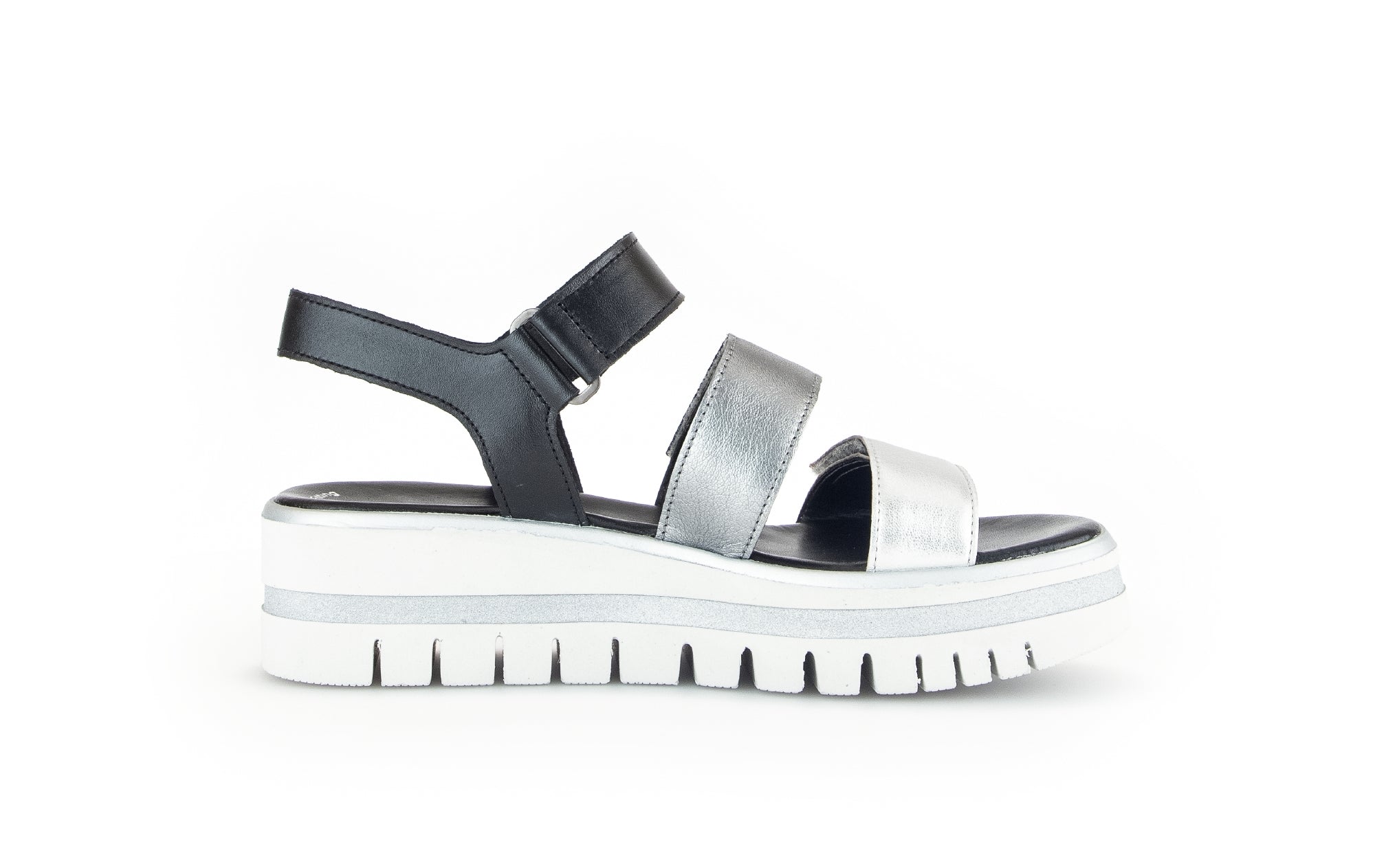 '64.620.61' women's sandal - silver black mix