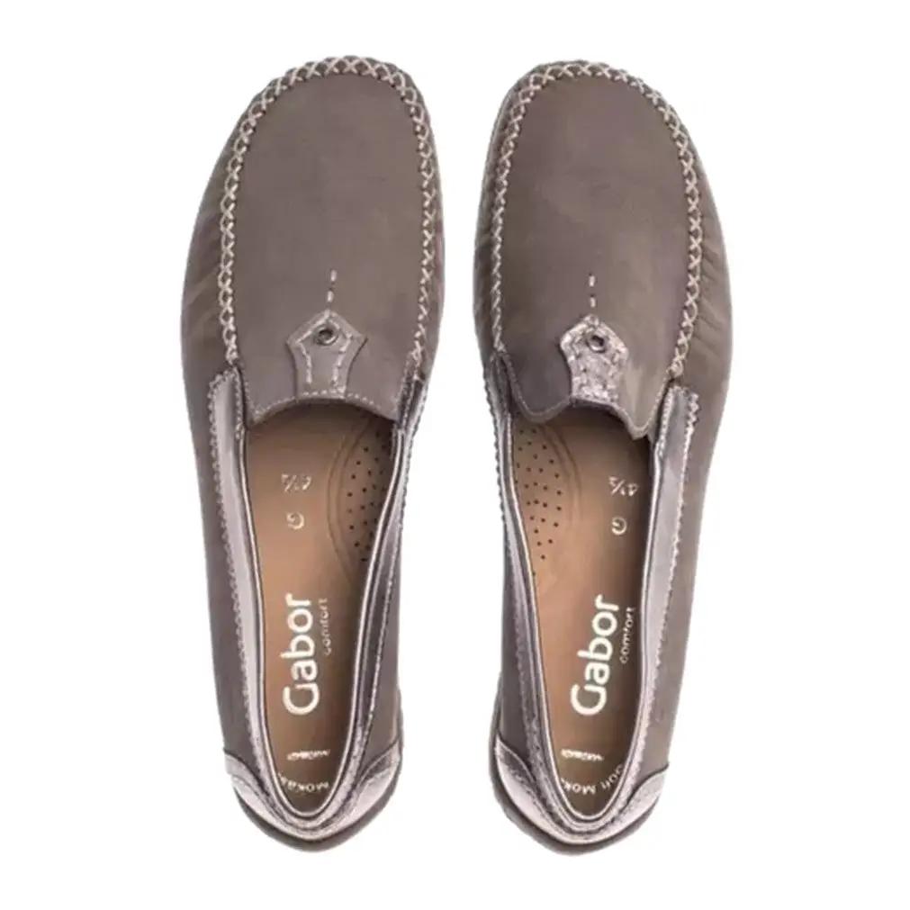 Gabor 66.090.31 Women Moccasin - Fumo Grey - ChaplinshoesGabor 66.090.31 Women Moccasin - Fumo GreyGabor