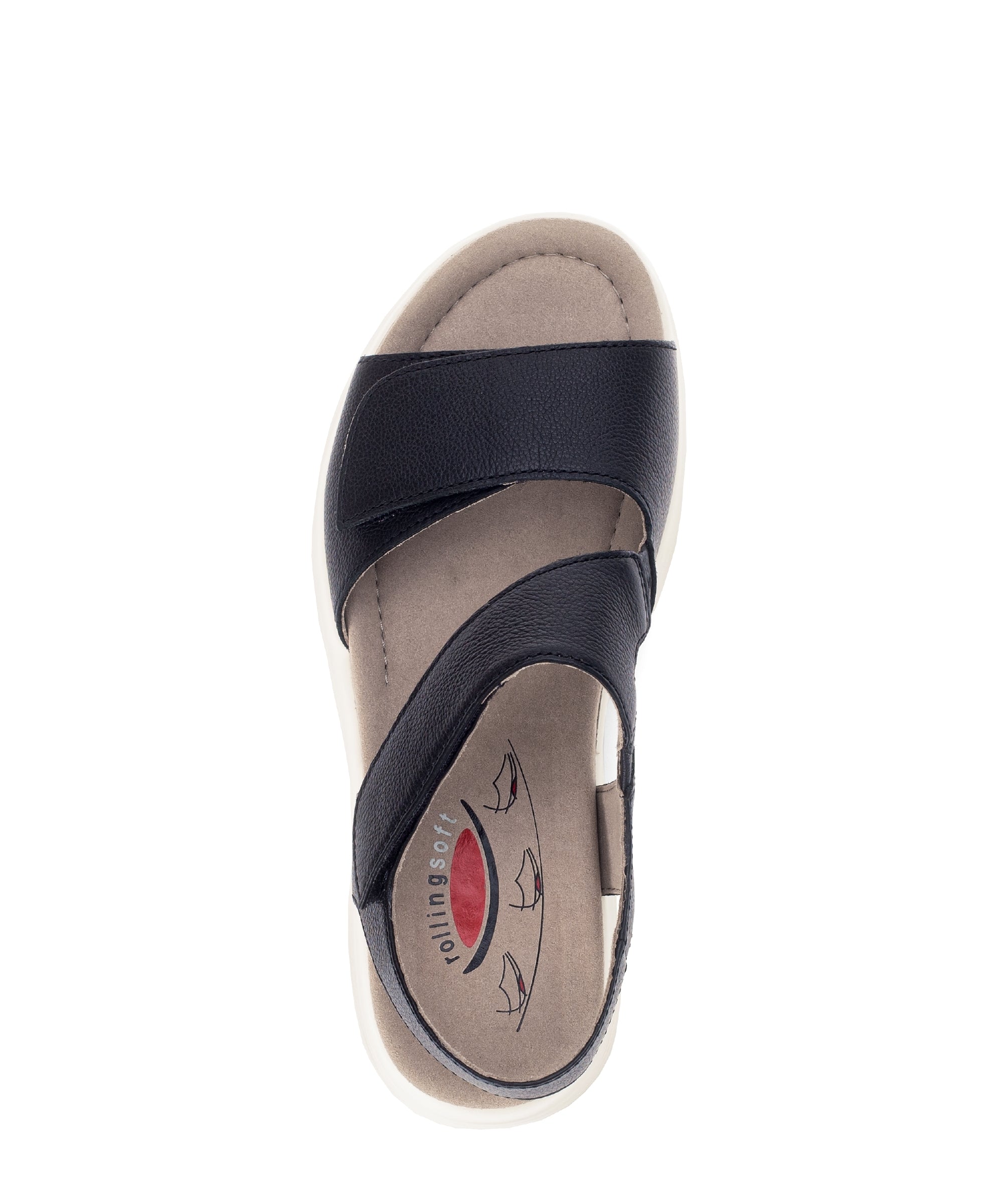 Rollende damessandaal '66.815.57' - zwart