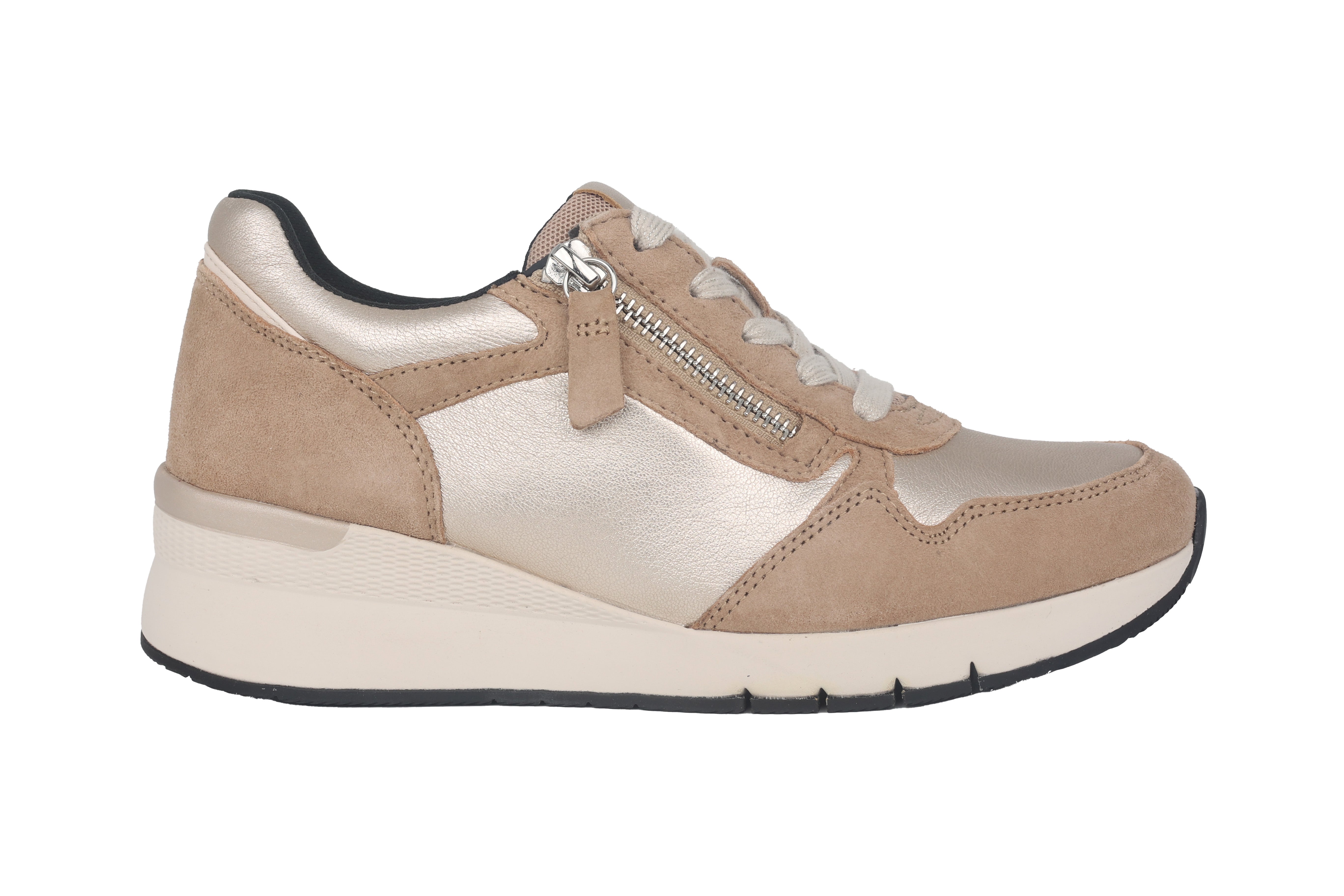 Damenschuh '56.418.82' mit Schnürverschluss und Reißverschluss – Beige