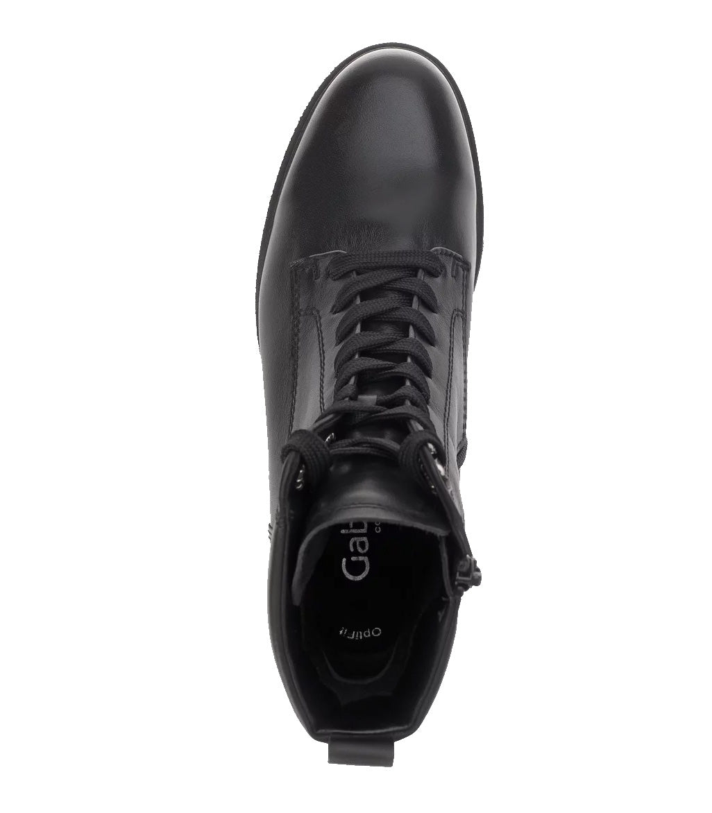 Damskie botki '72.765.57' o szerokim kroju (H) i zapinane na zamek błyskawiczny - czarne