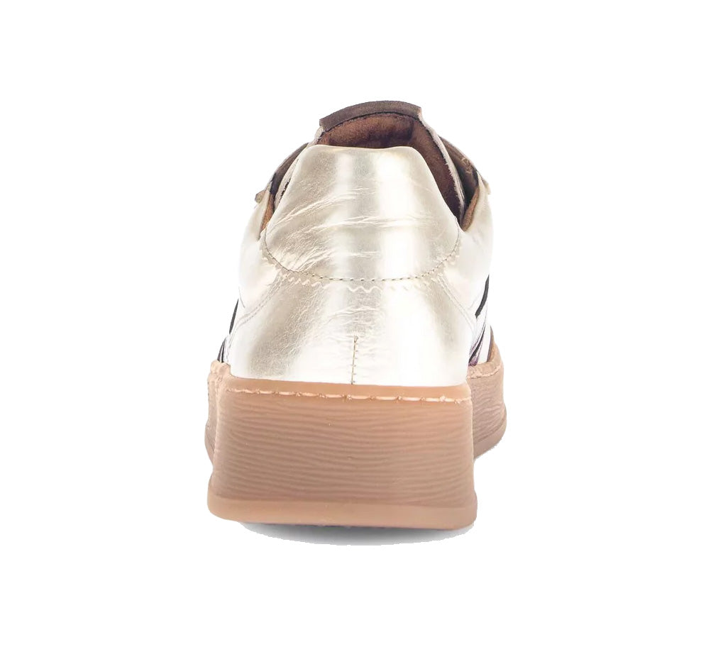 Damen-Schnürsneaker '76.475.80' – Gold-Rot-Braun-Mix