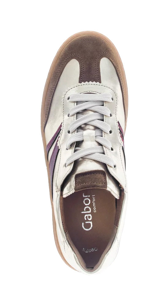 Damen-Schnürsneaker '76.475.80' – Gold-Rot-Braun-Mix