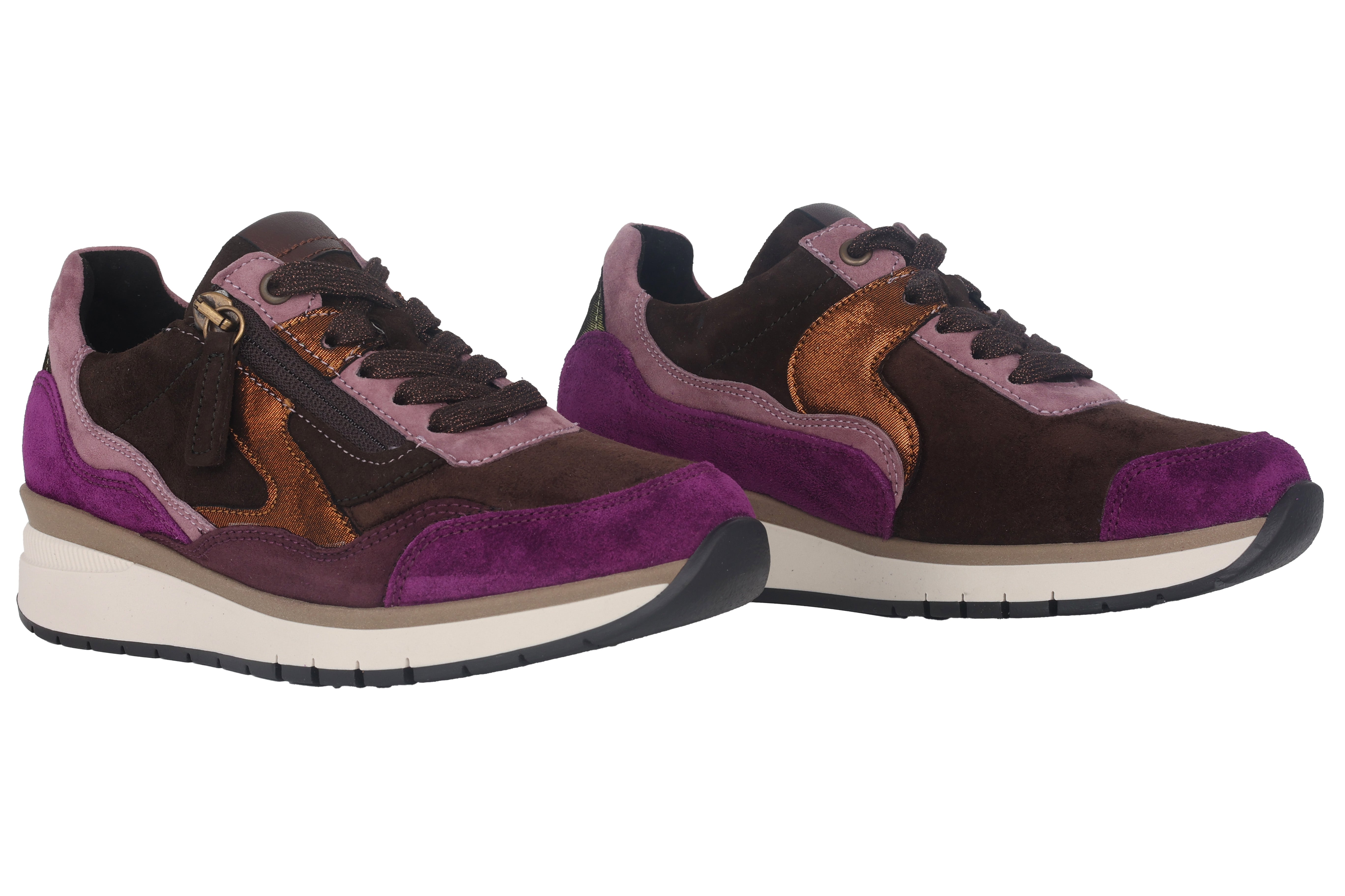 Sehr weiter (K) Damenschuh „56.306.61“ mit Schnürsenkel und Reißverschluss – Lila