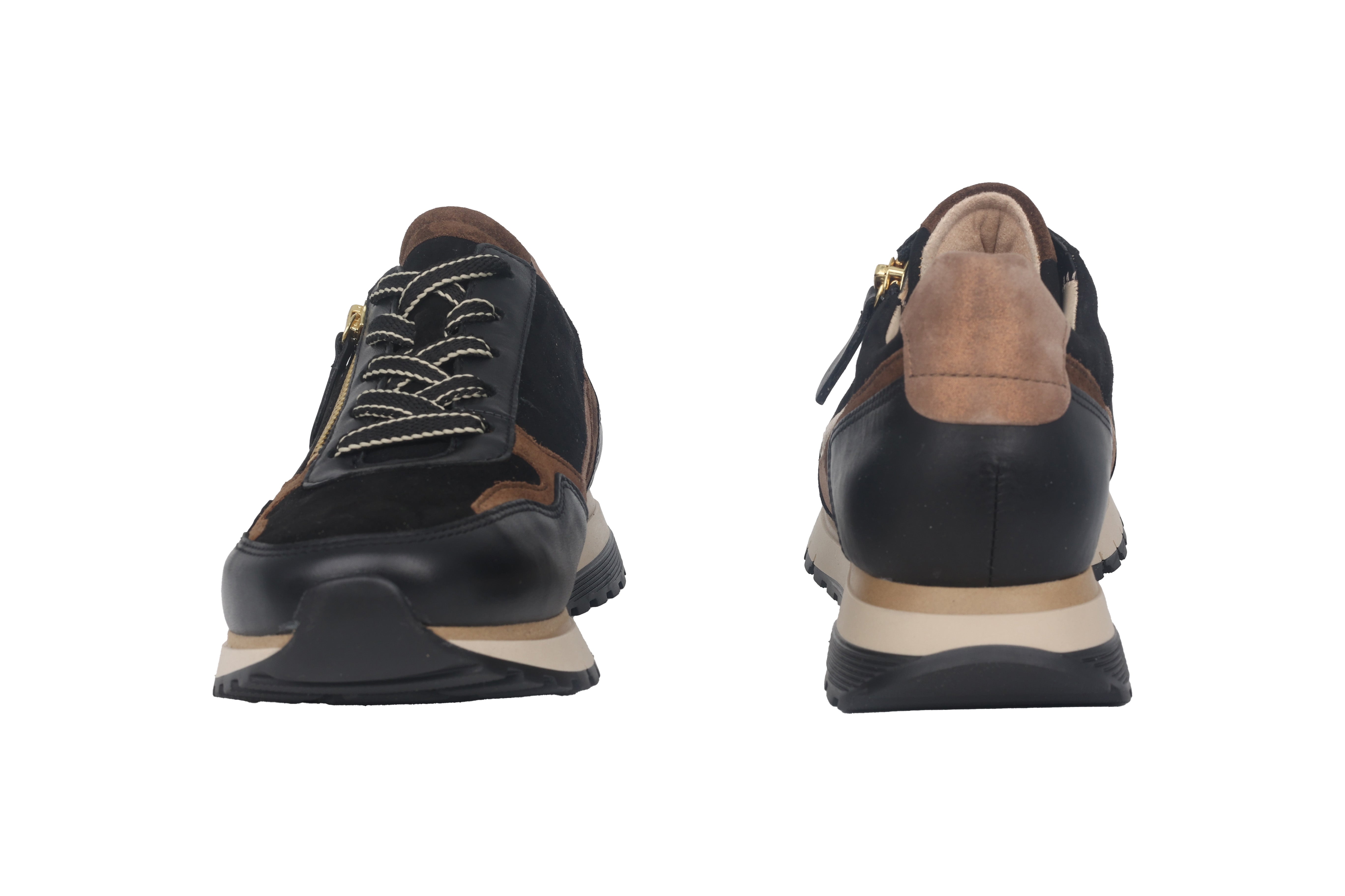 '56.378.67' Sapato feminino de corte largo (H) com cadarço - Preto