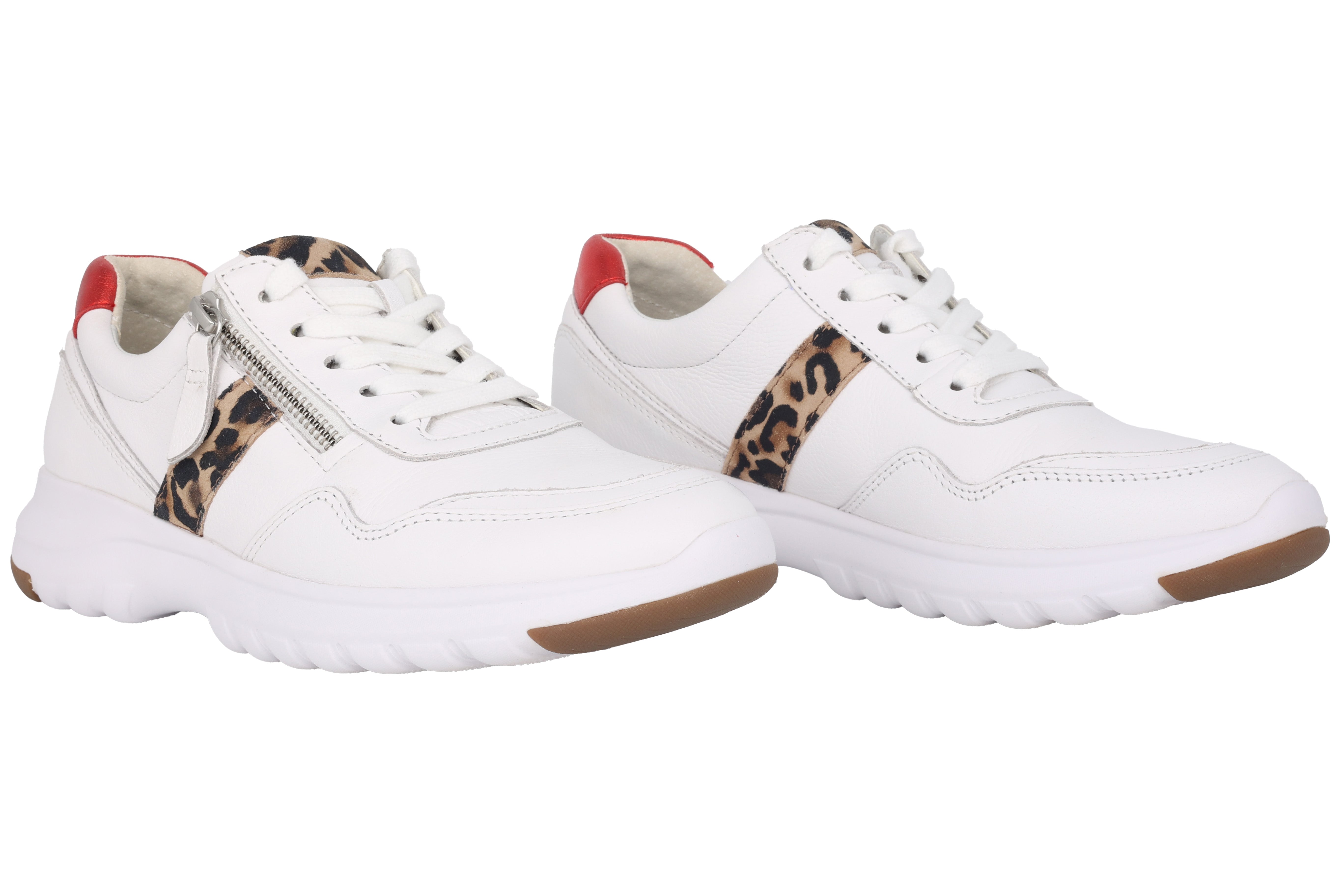 Damessneaker met veters en ritssluiting '46.318.51' - Wit mix