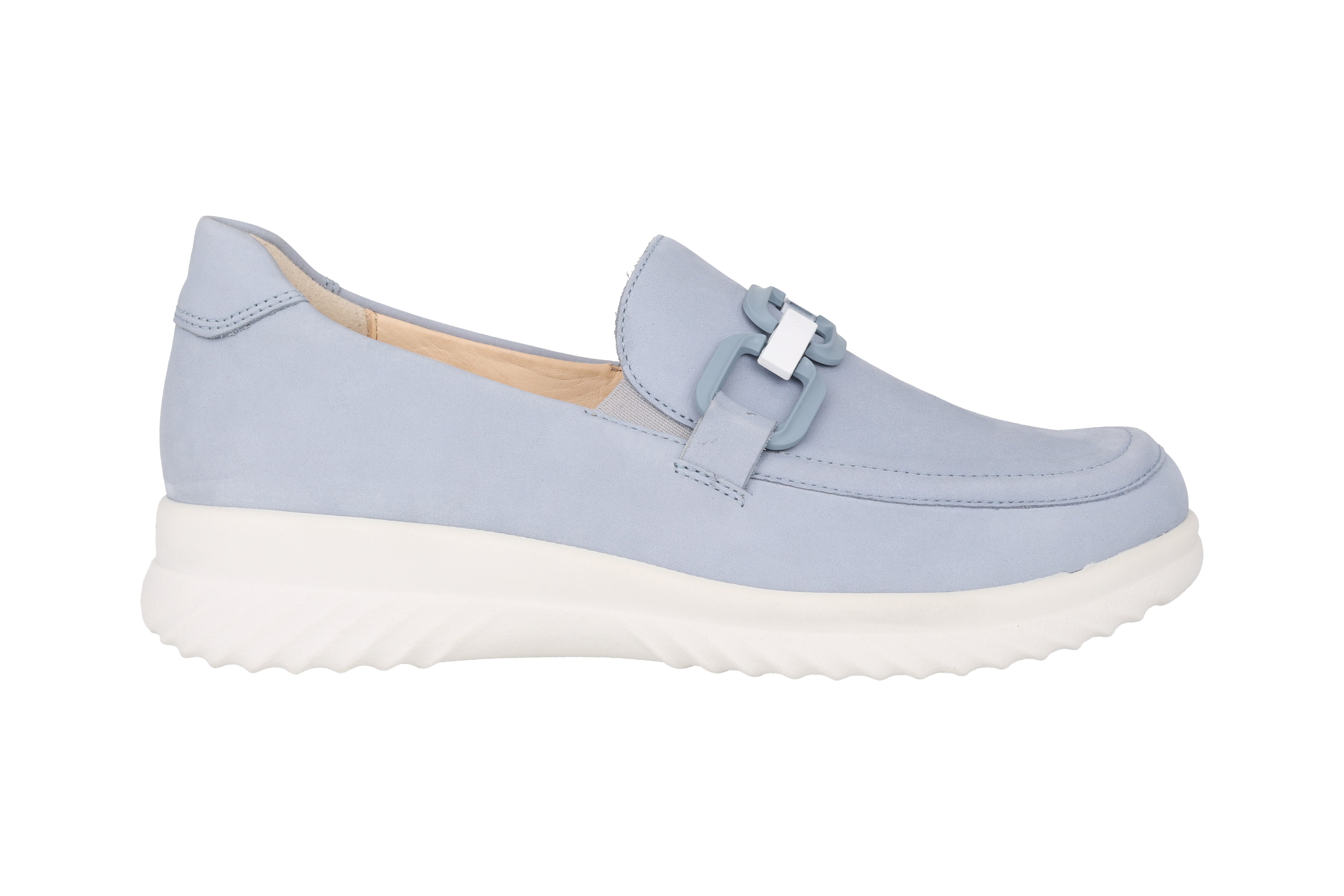 'Heike' damesmocassin met brede pasvorm (H) - Blauw