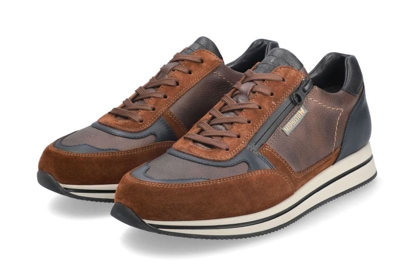 'Gilford' men's lace - zip sneaker - Brown - Chaplinshoes'Gilford' men's lace - zip sneaker - BrownMephisto