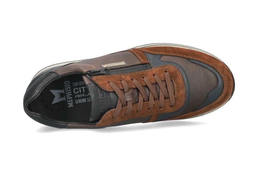 'Gilford' men's lace - zip sneaker - Brown - Chaplinshoes'Gilford' men's lace - zip sneaker - BrownMephisto