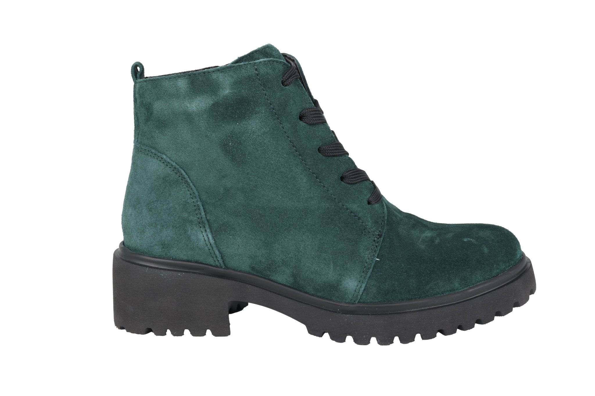 'H - Luise' women's wide fit (H) lace - zip boot - green - Chaplinshoes'H - Luise' women's wide fit (H) lace - zip boot - greenWaldläufer
