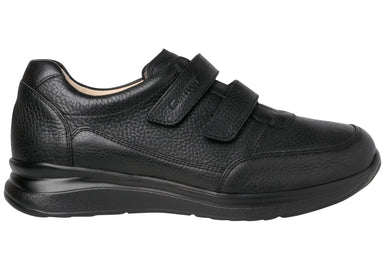 'Harald' men's ergonomic wide fif (H) double strap shoe - Black - Chaplinshoes'Harald' men's ergonomic wide fif (H) double strap shoe - BlackGanter
